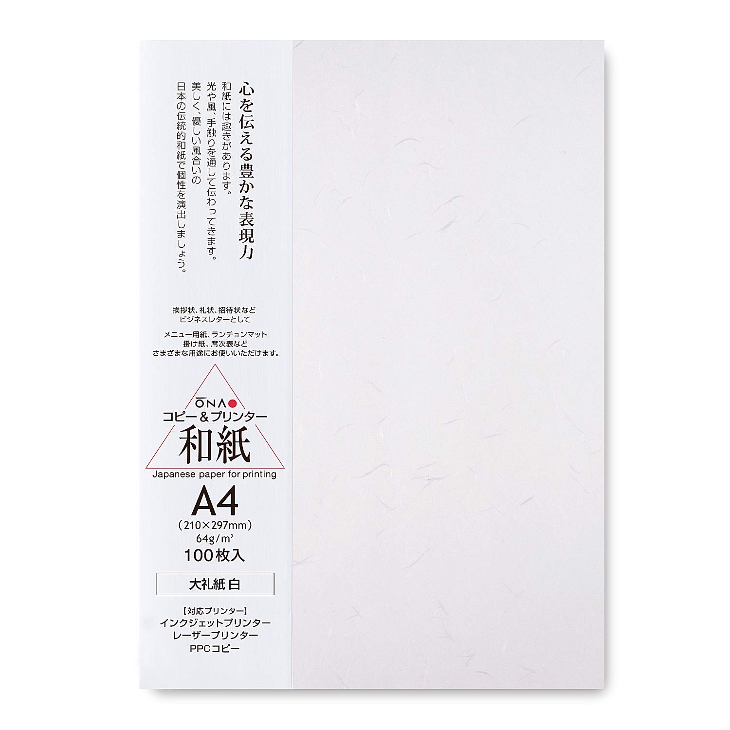 Premium Washi Paper Printable A4 Printer Paper (100 Sheets) - Japanese TAIREISHI High-Quality Copy Paper for Laser & Inkjet Printers | Multipurpose Printing, Scrapbooking & Crafting | Made in Japan (47301)