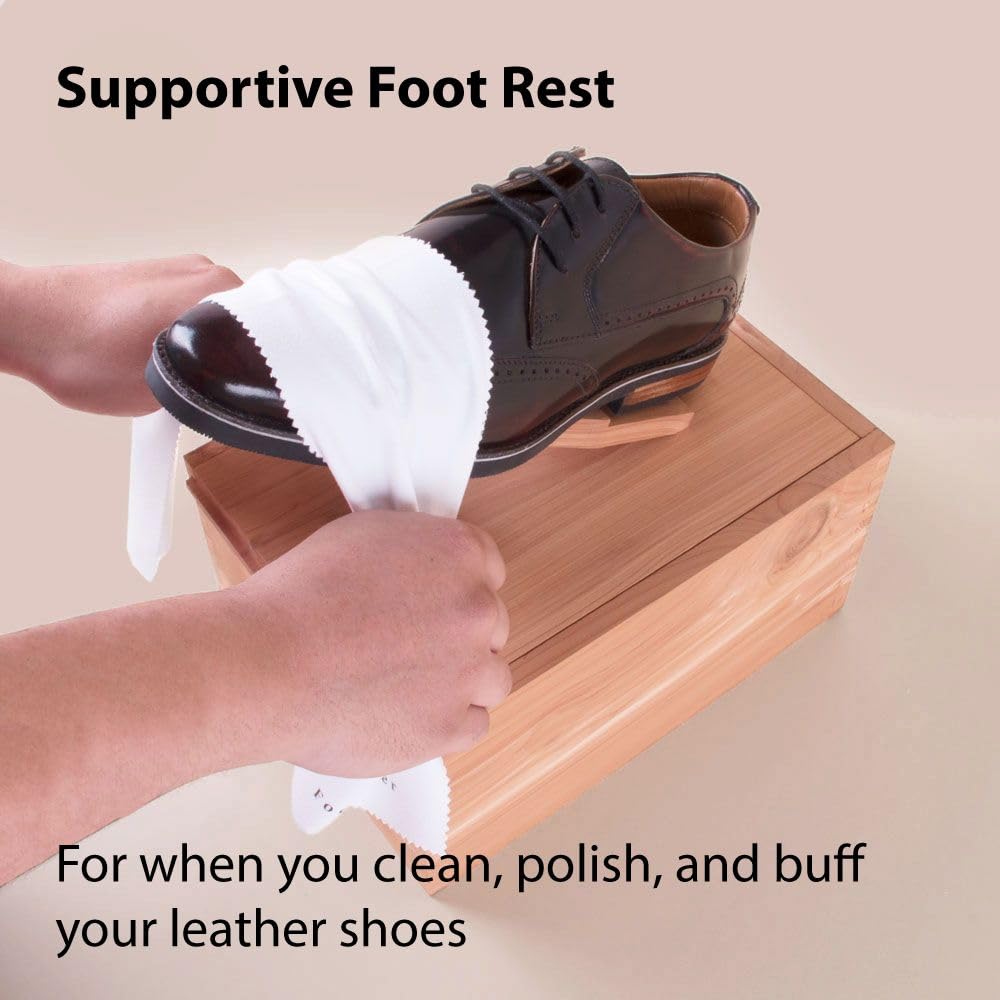Premium Shoe Shine Kit with Cedar Wood Box - Leather Shoe Polish Cream & Care Tools Set for Men & Women | Perfect for Office, Formal Events & Shoe Maintenance