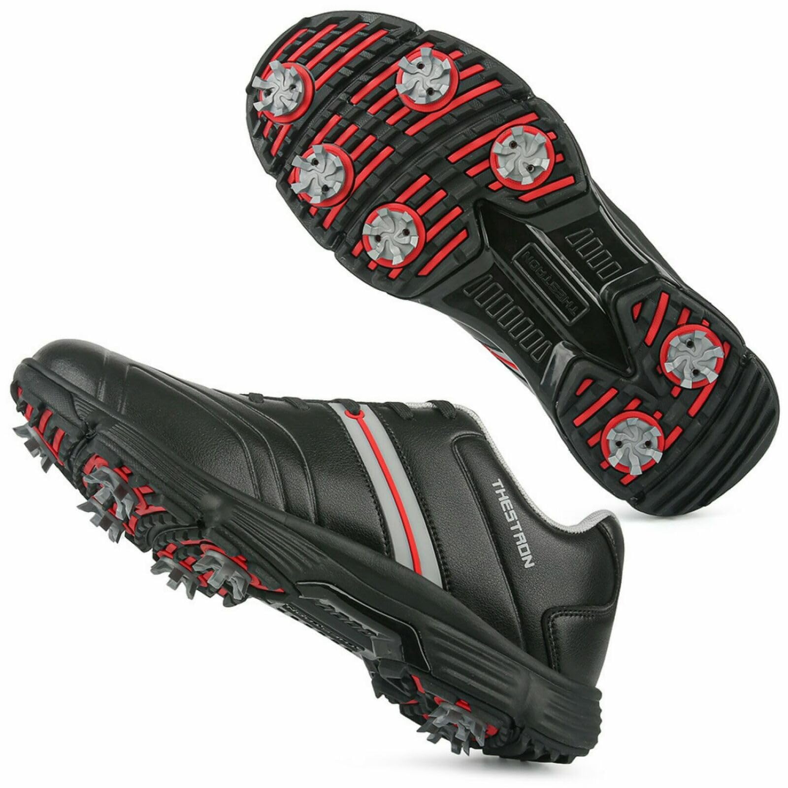 **Men's Waterproof Spiked Golf Shoes - Professional Lightweight Non-Slip Walking Shoes for Plus Size - Perfect for Golfing, Practice & Outdoor Sports**