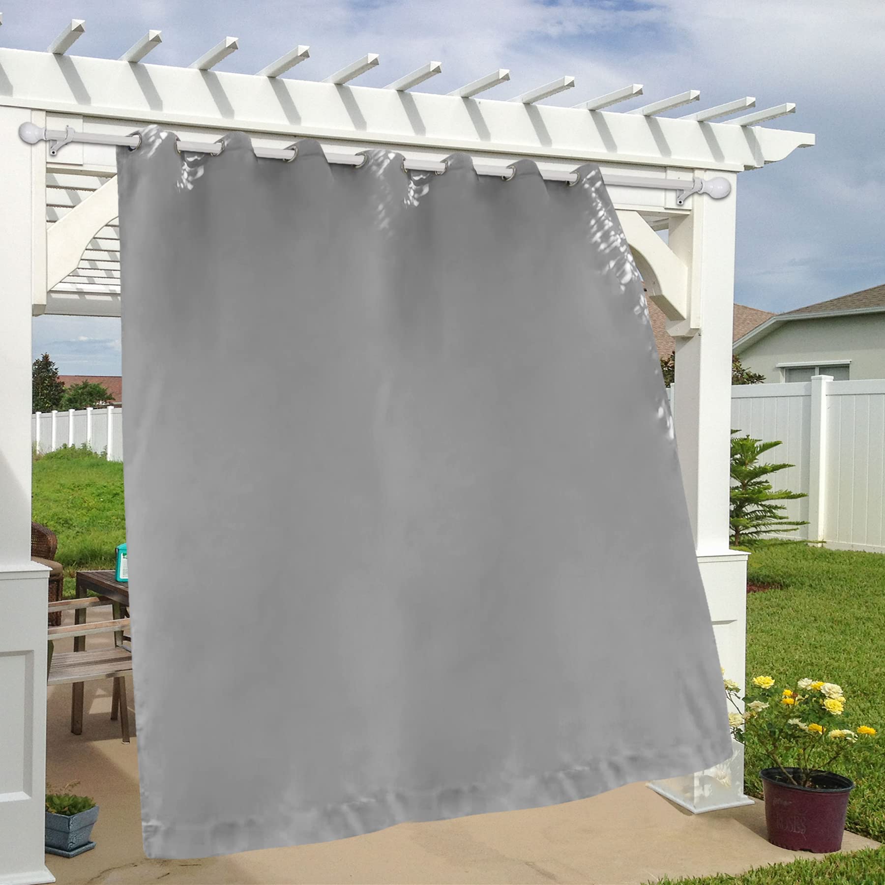 Waterproof Grey Outdoor Curtains 120