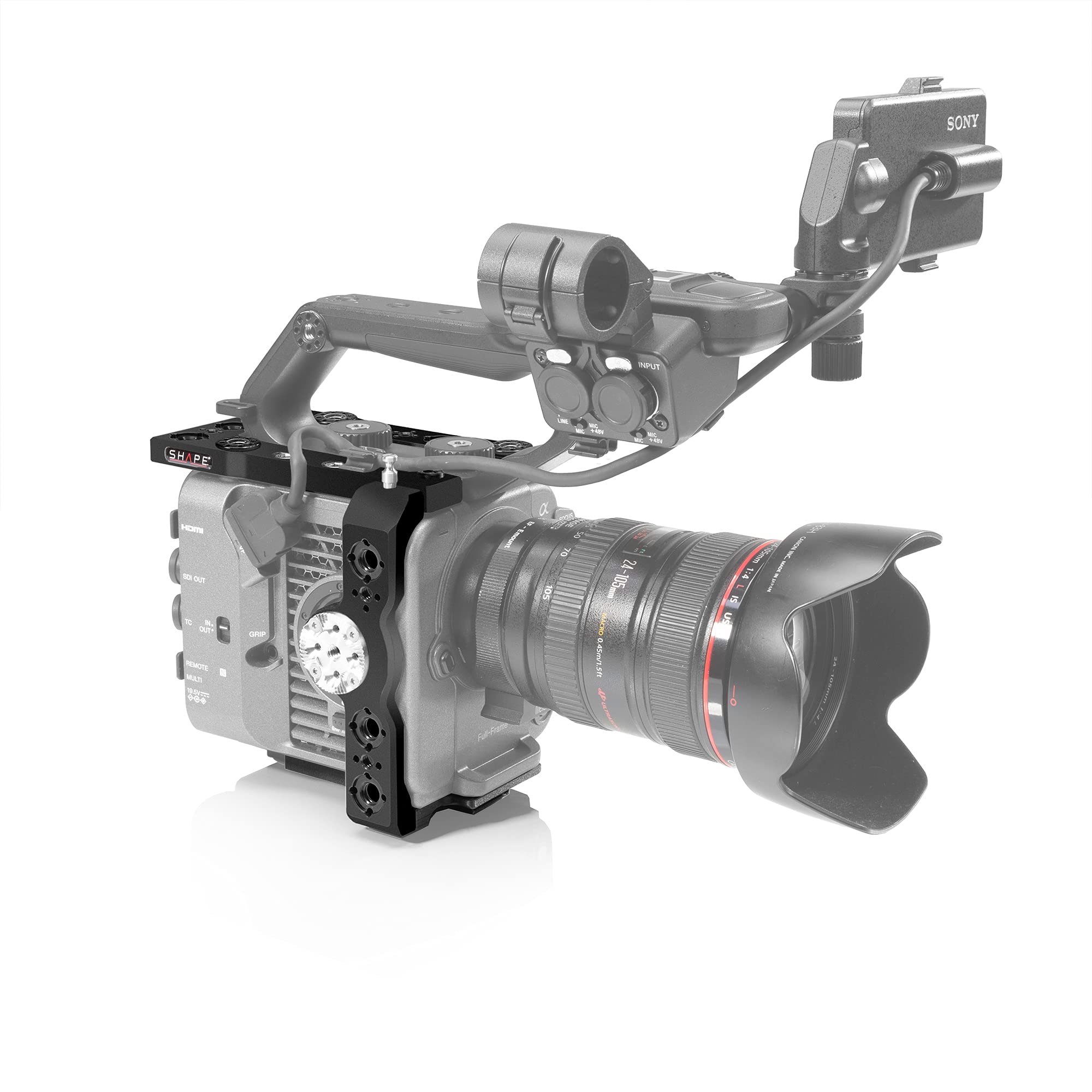 SHAPE Camera Cage for Sony FX6 - Durable Aluminum Alloy Rig with Cold Shoe Mount & 15mm Rod Clamps - Perfect for Filmmaking, Vlogging & Professional Video Production