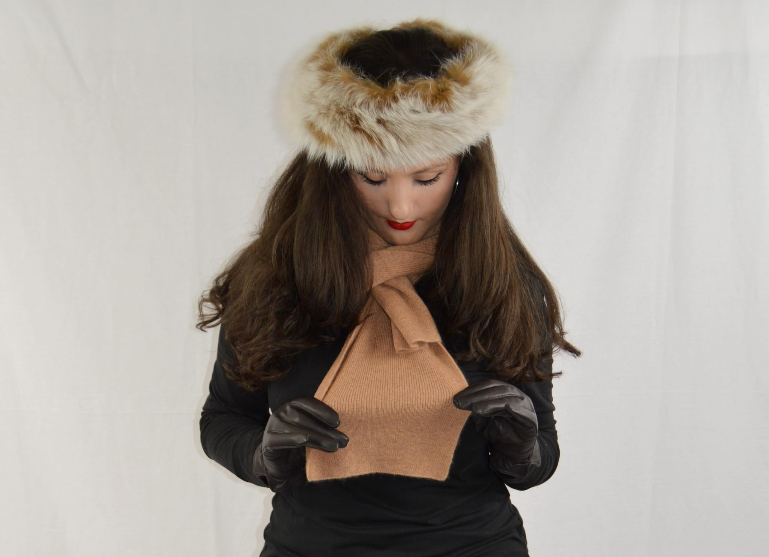 Luxury Fox Fur Headband for Women - Elegant Mink Hair Scarf & Winter Hat - Perfect for Parties, Weddings, and Cold Weather Fashion