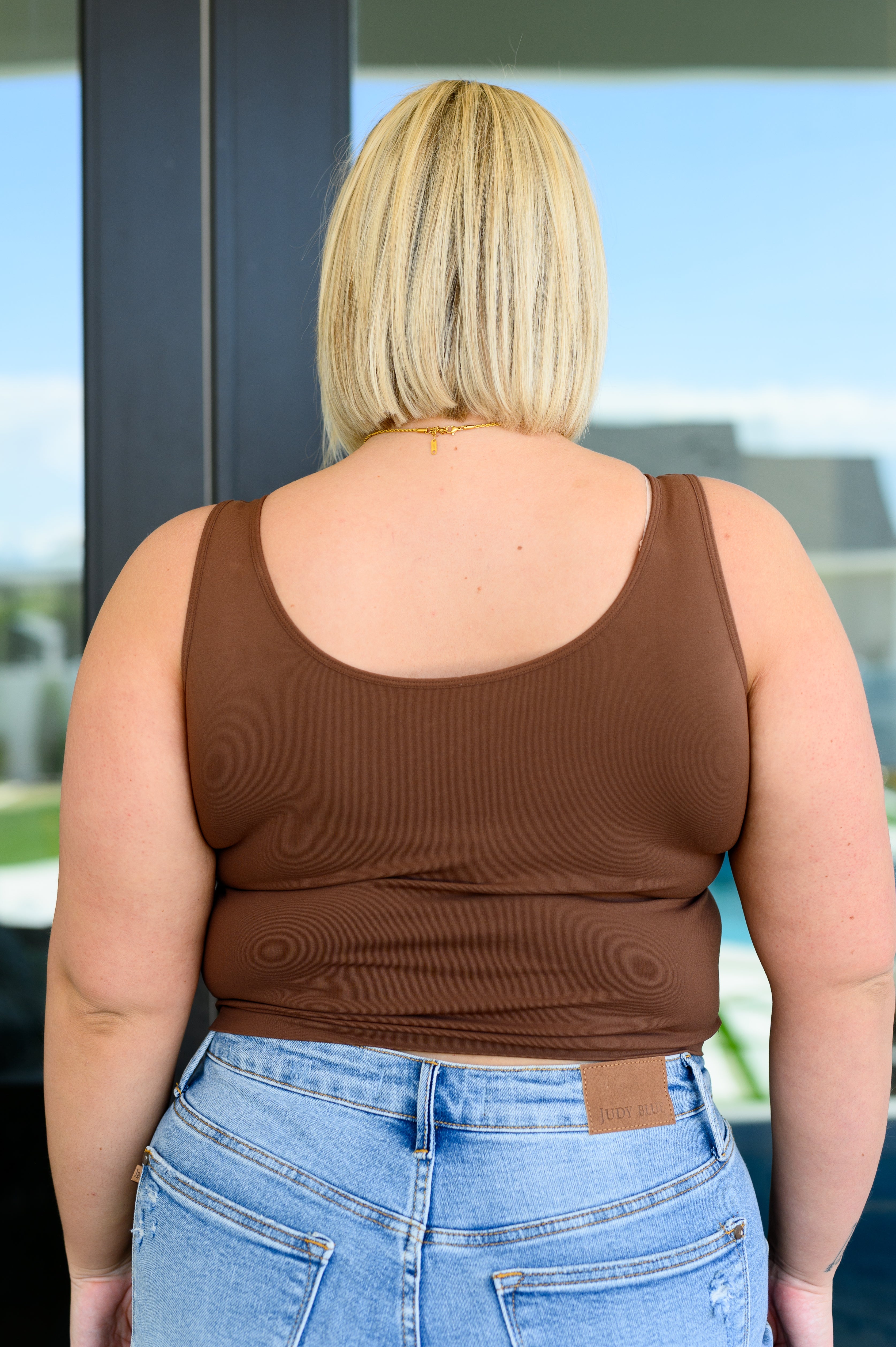 Carefree Seamless Reversible Tank Top for Women - Soft & Comfortable Brown Yoga Shirt | Perfect for Workouts, Lounge & Layering