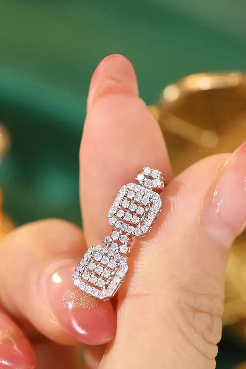 18K White Gold Diamond Drop Earrings for Women - 0.90 Carat Natural Diamond Luxury Wedding Jewelry | Elegant Dangle Earrings for Bridal, Anniversary & Special Occasions