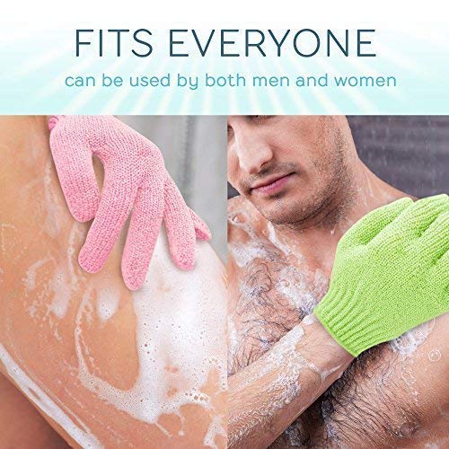 KAAS Exfoliating Bath Gloves for Spa & Shower - Soft Body Scrubber for Smooth Skin - Multicolor (1 Pack) - Perfect for Exfoliation, Massage & Dead Skin Removal