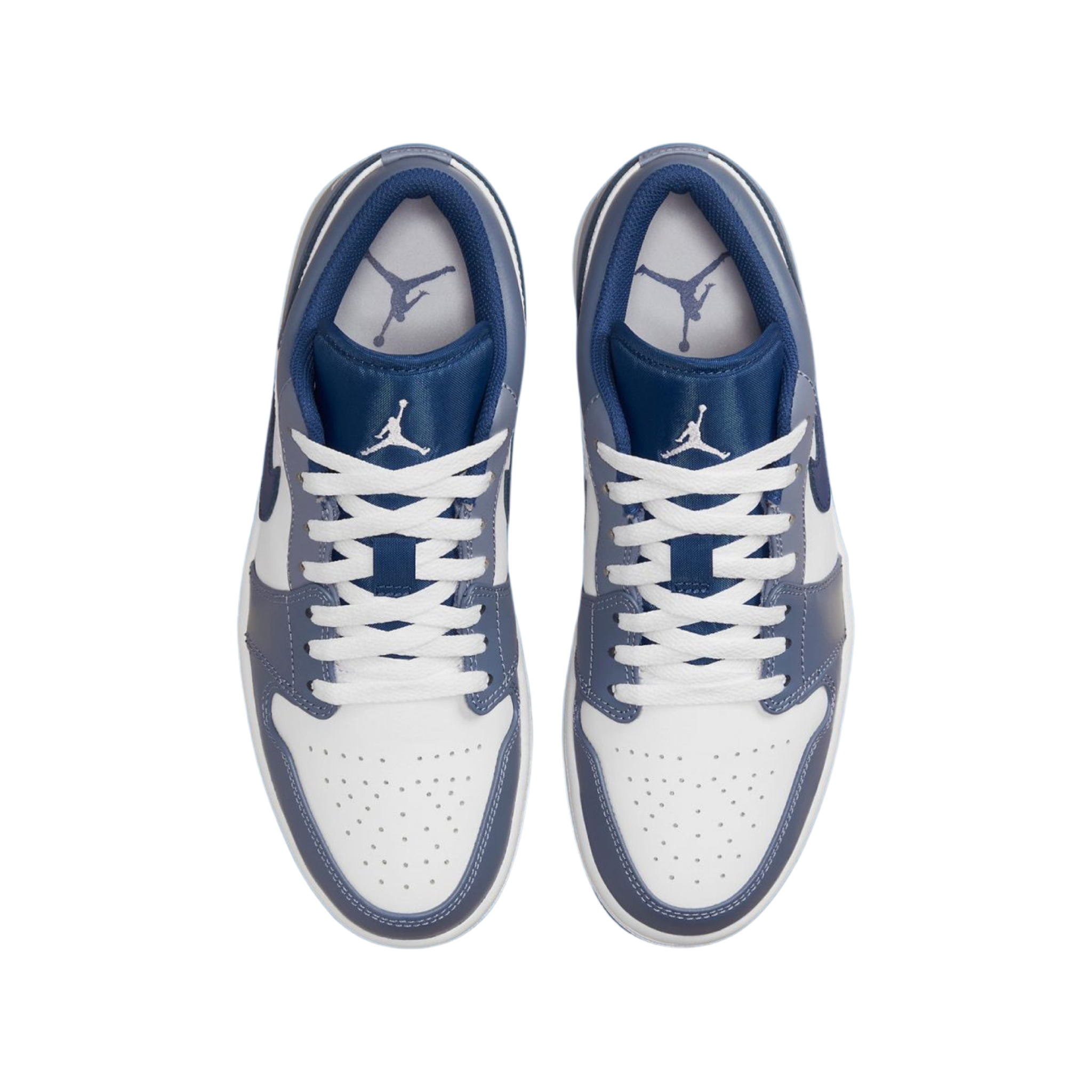 Air Jordan 1 Low GS Sneakers in Slate Blue, Navy & White - Perfect for School, Sports & Casual Wear