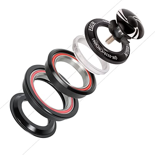 MAXXLITE 44-55mm 56MM 1-1/8 Threadless Double Sealed Lightweight MTB Headset Bearings - Compatible with Mountain Bike & Road Bicycle Straight/Tapered Tube Frame Forks - Perfect for Trail Riding, Commuting & Bike Upgrades