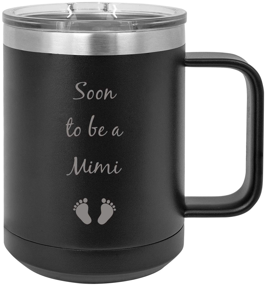 Premium 15oz Stainless Steel Vacuum Insulated Travel Coffee Mug with Slider Lid - Engraved Personalized Gift for Women - Ideal for Commuting, Camping & Office Use