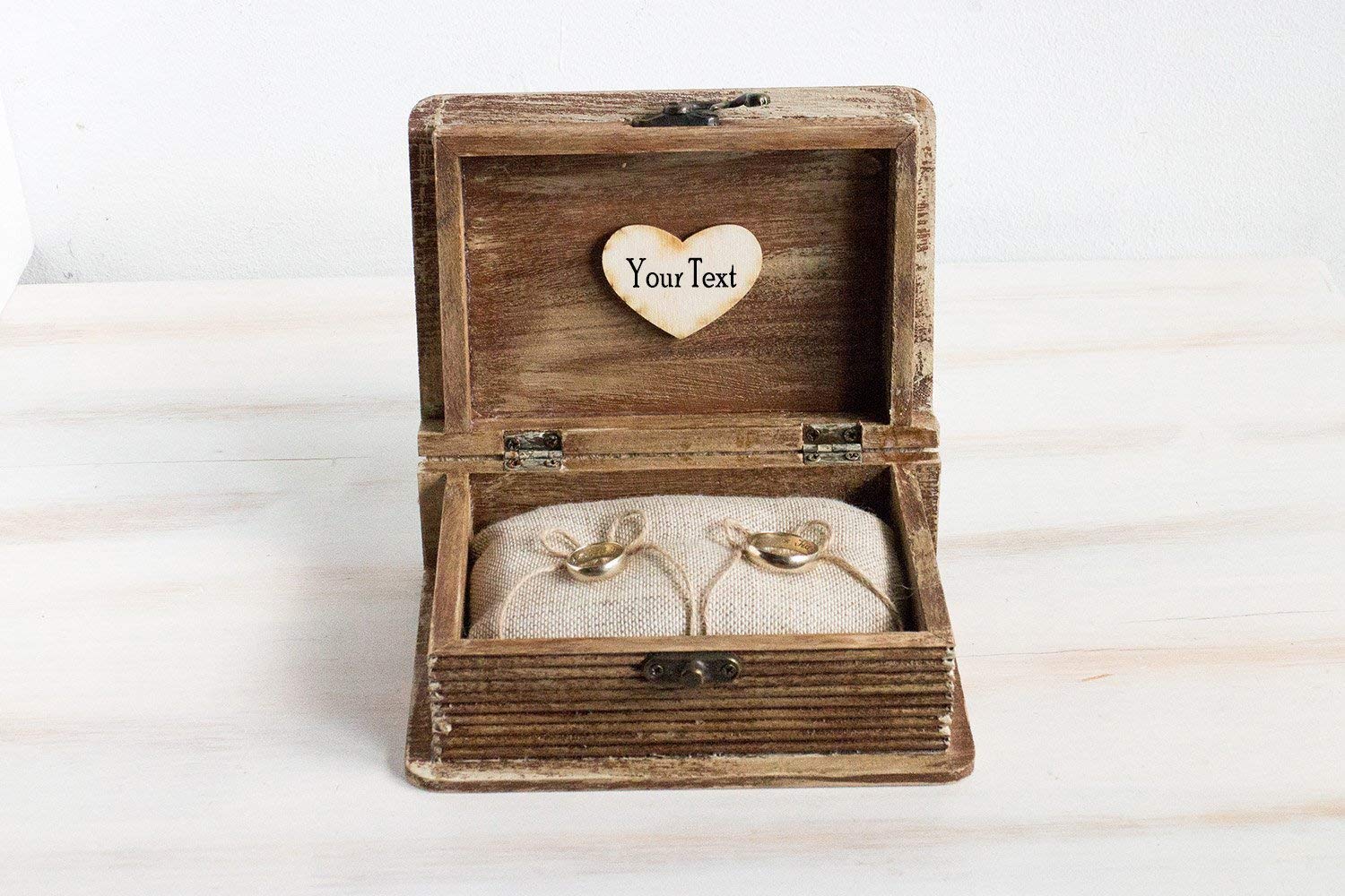Elegant Wedding Ring Box - Rustic Arrow Design, Personalized Ring Bearer Box for Engagement & Ceremony - Custom Engraved Book Style Ring Holder - Perfect for Bridal Showers, Vow Renewals & Proposal Gifts