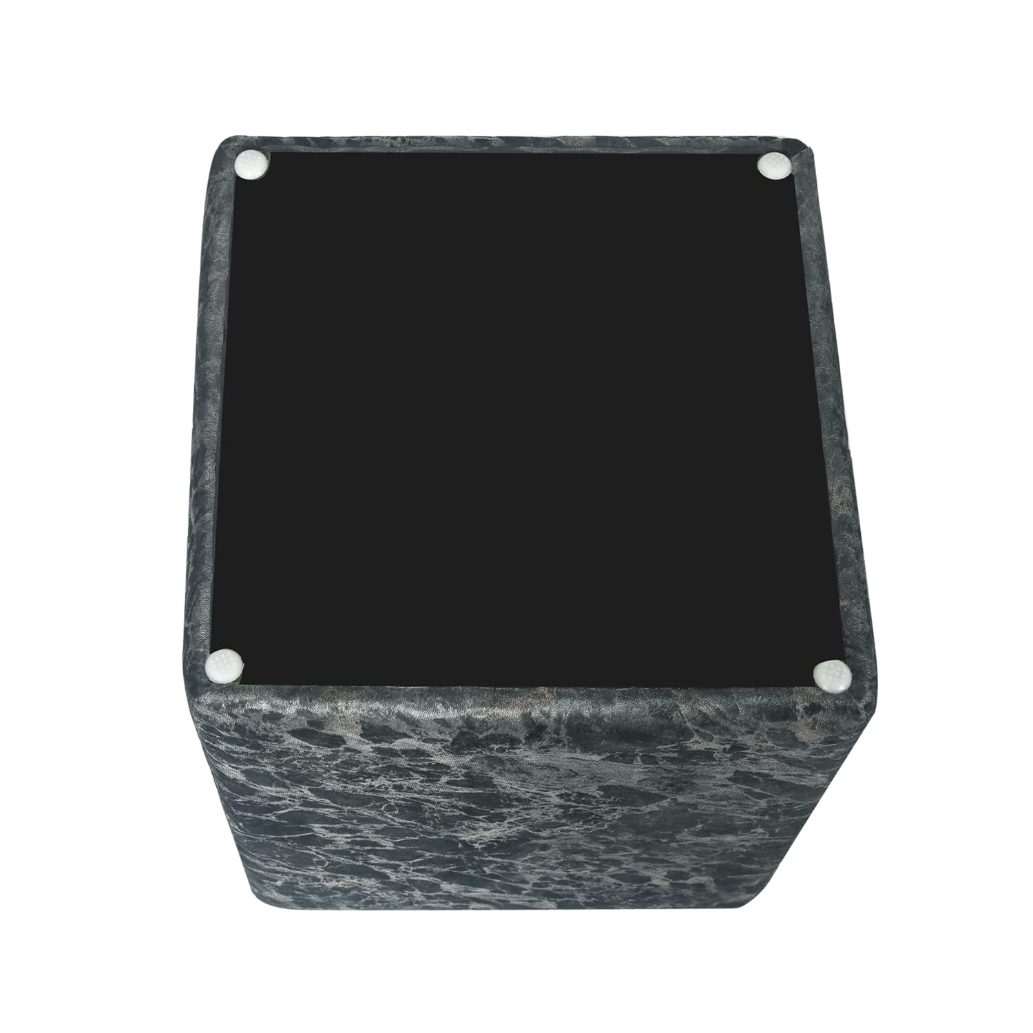 Joveco Square Ottoman Vanity Stool - Fabric Upholstered Footrest & Footstool with Non-Slip Pad - Modern Side Table Seating for Living Room, Bedroom & Home Office - Grey - Perfect for Lounging, Makeup Vanity & Extra Seating
