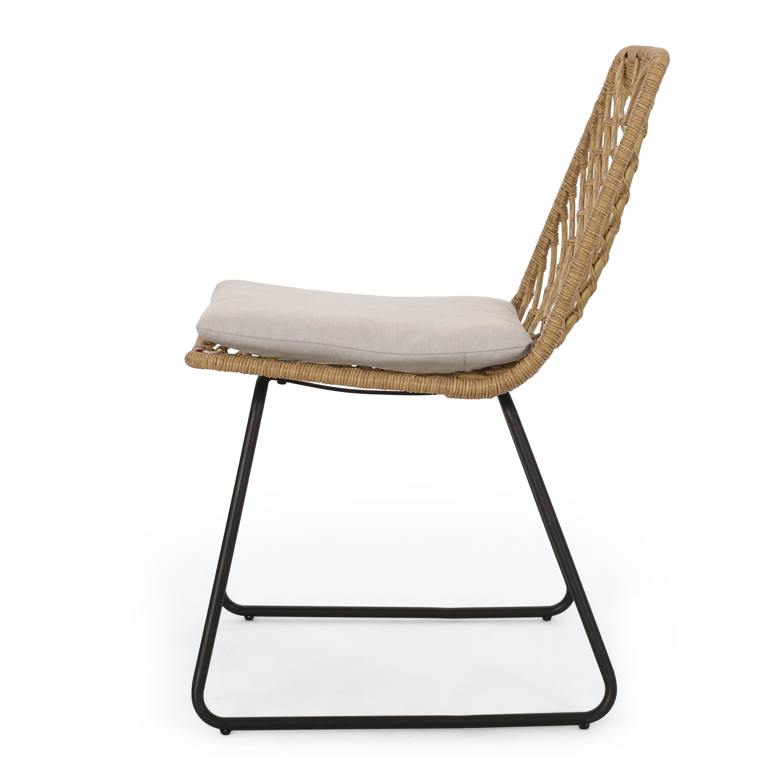 DEJA CHAIR Set of 2 with 2 Cushions - Modern Patio Lounge Chairs for Outdoor, Garden, Poolside & Balcony Relaxation