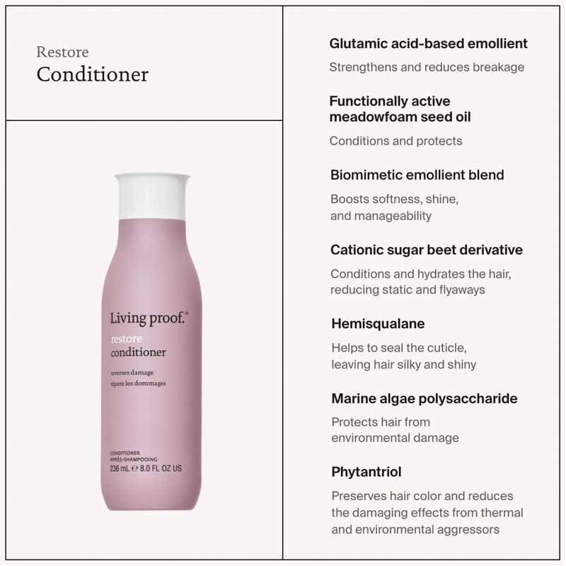 Living Proof Restore Repairing Conditioner - Hydrating & Nourishing Hair Treatment for Damaged Hair - Perfect for Dry, Frizzy & Color-Treated Hair - Salon-Quality Results at Home