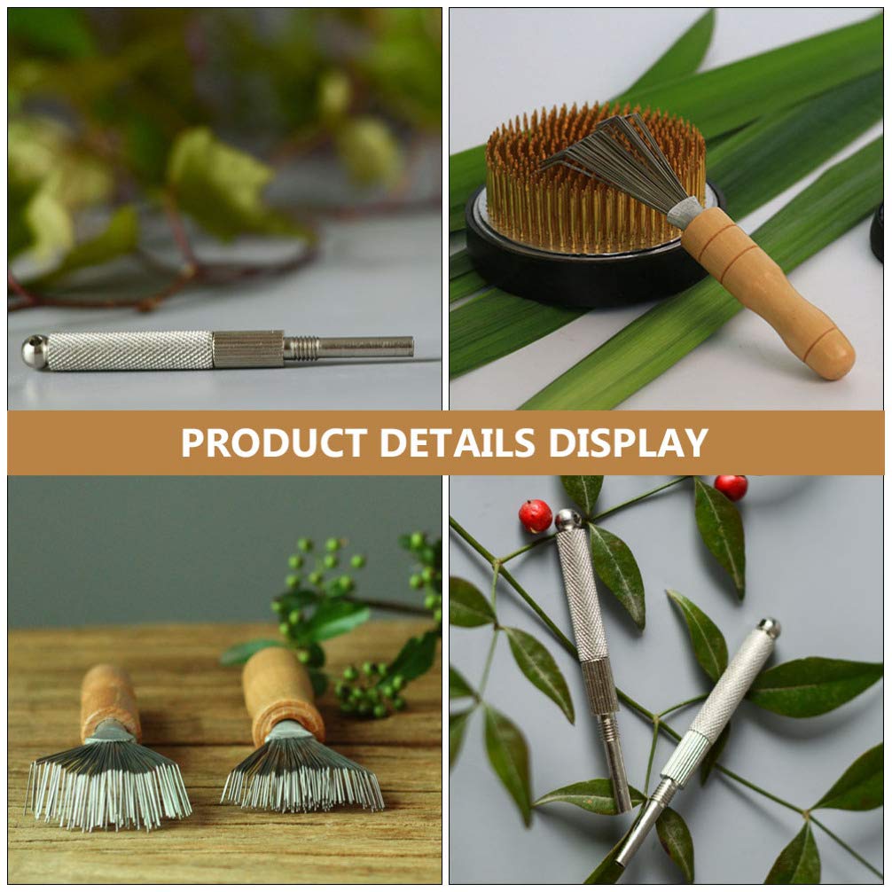 ABOOFAN Japanese Ikebana Flower Arranging Tool Set - Stainless Steel Kenzan, Needle Cleaner, Pin Rake & Straightening Tools for Floral Design - Perfect for Home Decor, Wedding Centerpieces & DIY Flower Arrangements