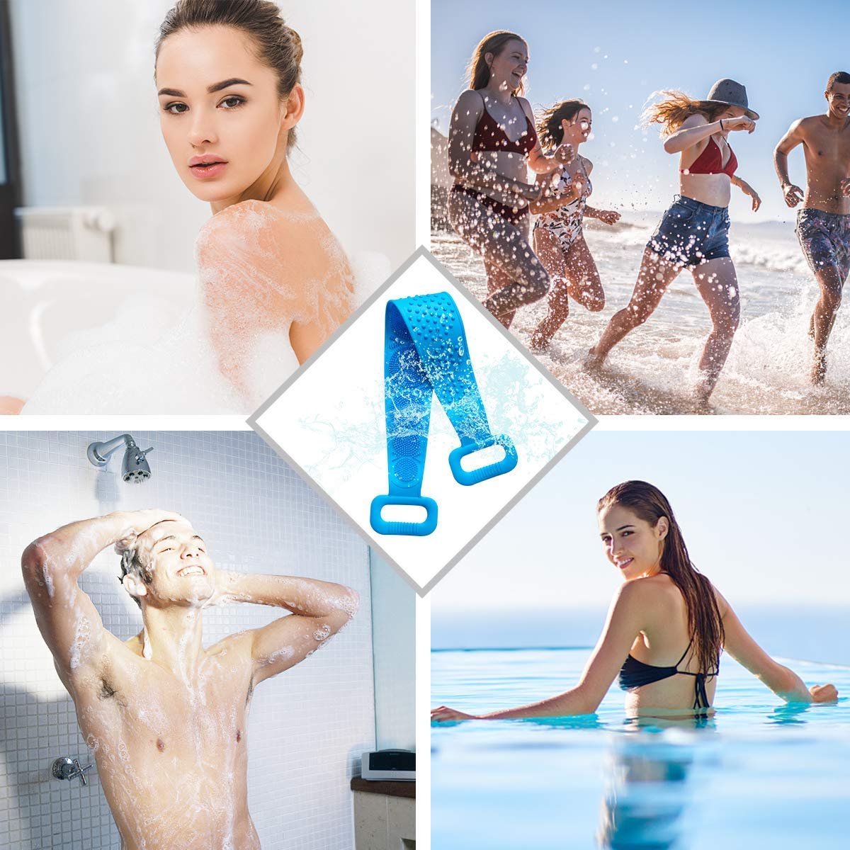 Double-Sided Silicone Body Scrubber for Shower & Exfoliation - Men & Women