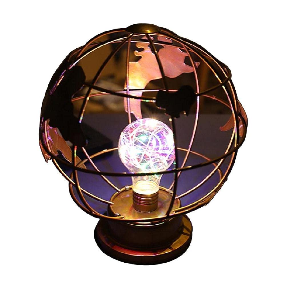 Battery Powered LED Bedside Lamp - Nordic Style Wrought Iron Desk Light with Lovely Shape, Decorative Night Light for Bedrooms, Living Room, Nursery & Home Office