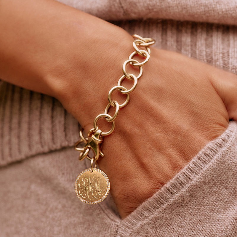 Single Stone Pavé Frame Round Disc Pendant Necklace - Elegant Sterling Silver Jewelry for Women - Perfect for Weddings, Anniversaries & Special Occasions