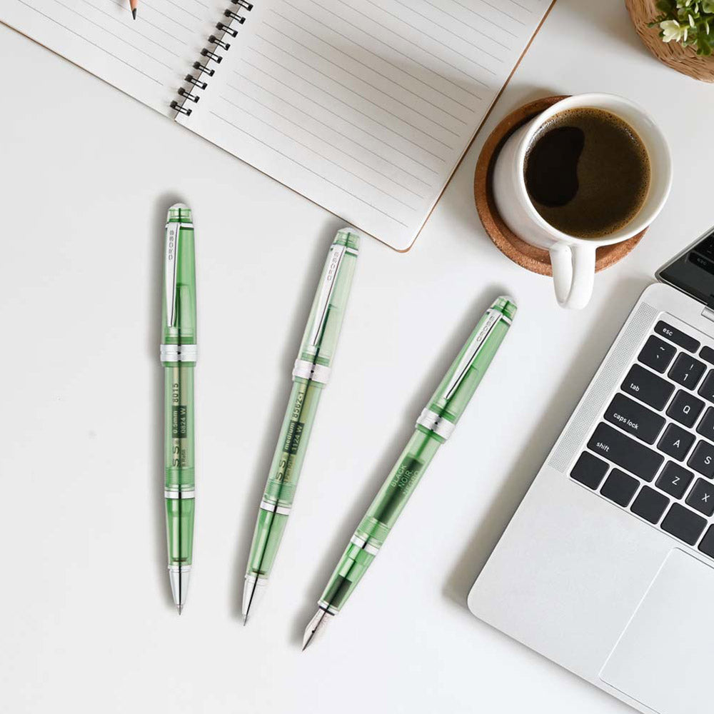 Cross Bailey Light Translucent Green Resin Rollerball Pen - Premium Writing Instrument for Office, School & Journaling - Smooth Ink Flow for Everyday Use