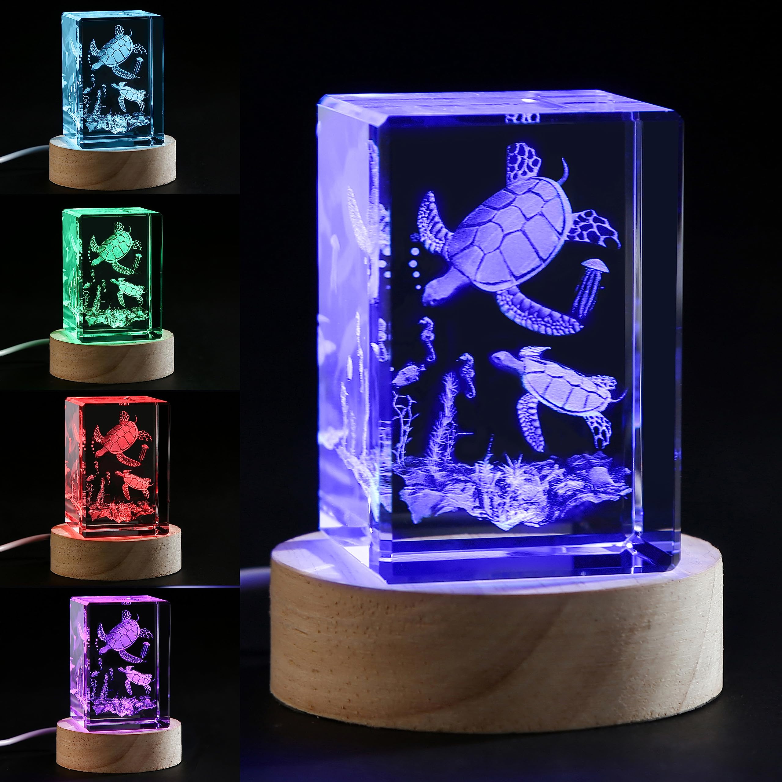 3D Crystal Turtle Night Light - Birthday Gift for Women & Kids | Home Decor