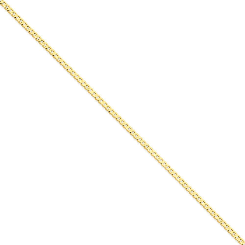 14K Yellow Gold 3mm Open Concave Curb Chain Bracelet for Women - 8 Inch Adjustable Luxury Jewelry Gift for Birthday, Anniversary & Special Occasions