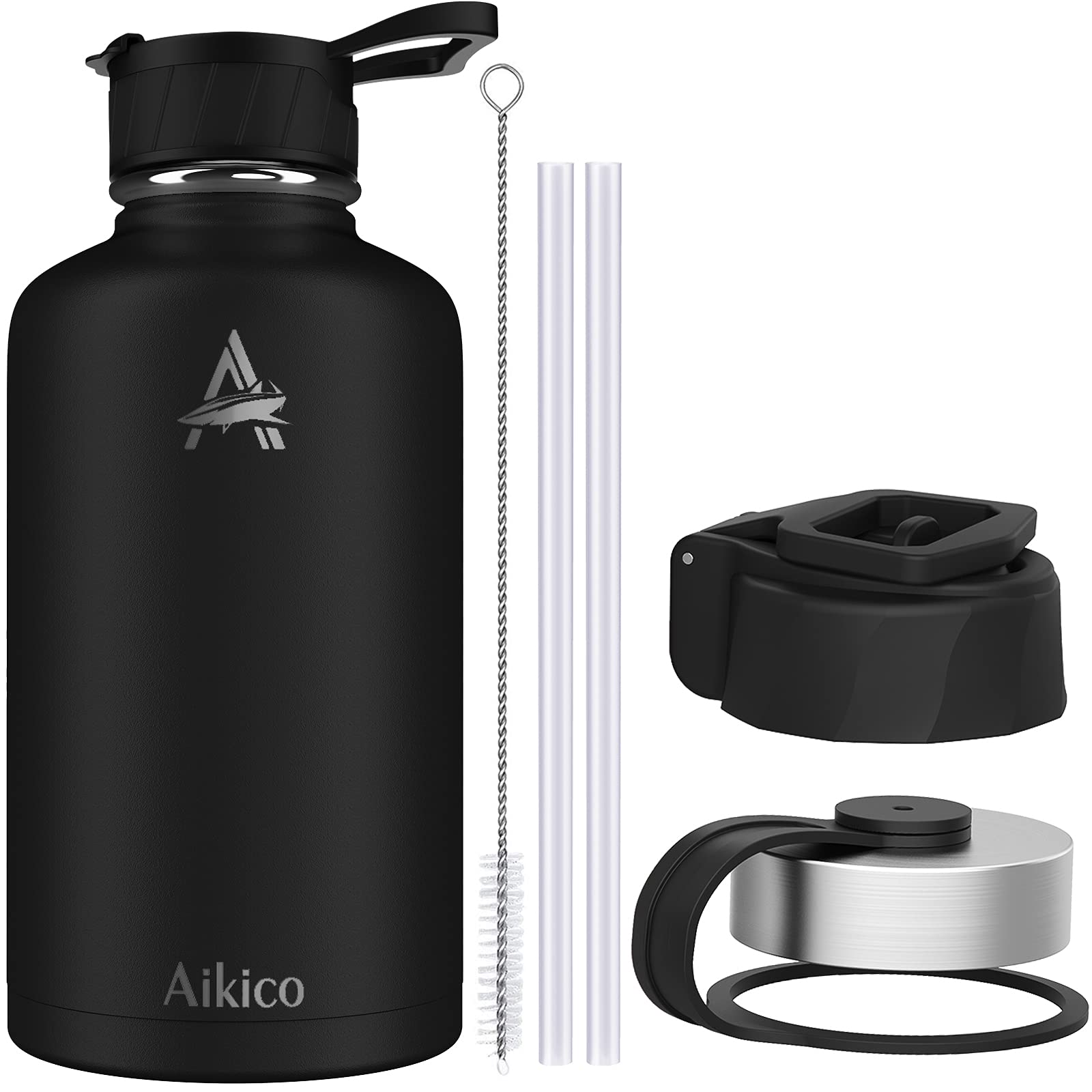 Stainless Steel Water Bottle 64oz with Straw Lid - Insulated Sports Thermos for Gym & Outdoor