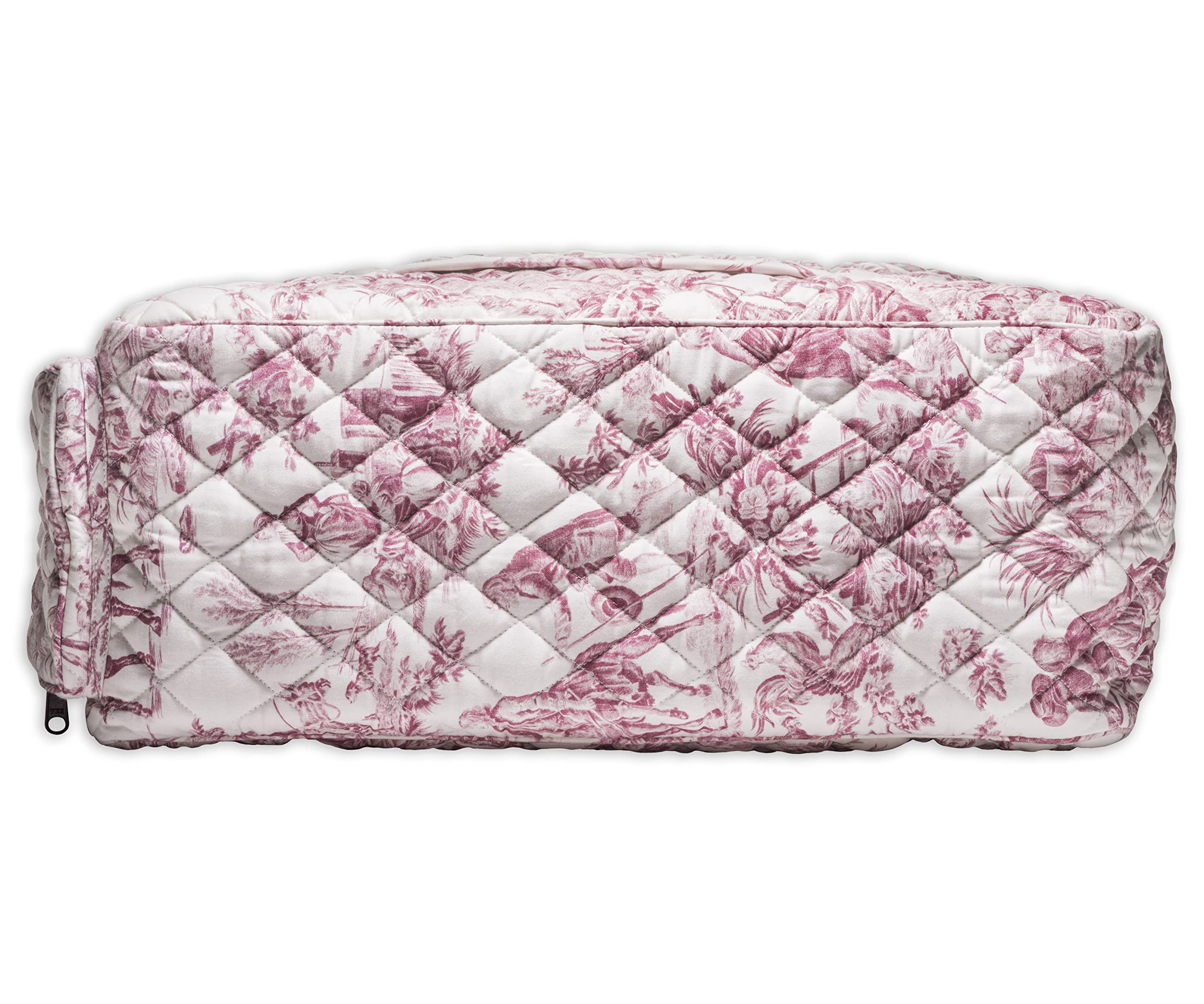 Hermine Weekend Bag - Cotton Quilted Duffel Overnight Luggage for Travel, Gym & Business | Weekender Tote for Men & Women | Perfect Gift for Family Trips & Business Travelers | The Miller - Red | Ideal for Airplane Carry-On, Gym Workouts & Weekend Getaways
