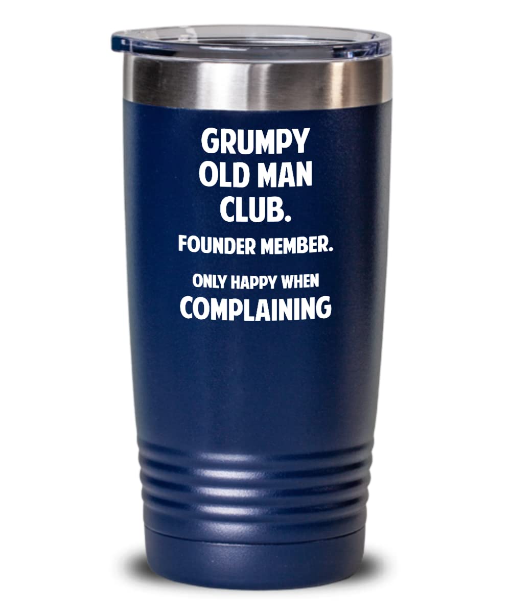 Grumpy Old Man Tumbler 20oz - Insulated Stainless Steel Coffee Mug with Lid - Funny Gifts for Dad, Grandpa & Seniors - Perfect for Coffee, Tea or Beer at Home, Office & Outdoor Activities