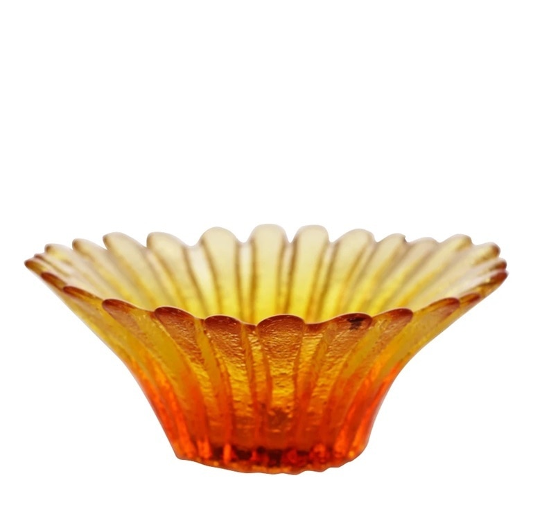 847S Small Daisy Bowl - Tangerine Orange Ceramic Serving Dish for Desserts, Salads & Snacks | Perfect for Parties, Picnics & Home Decor