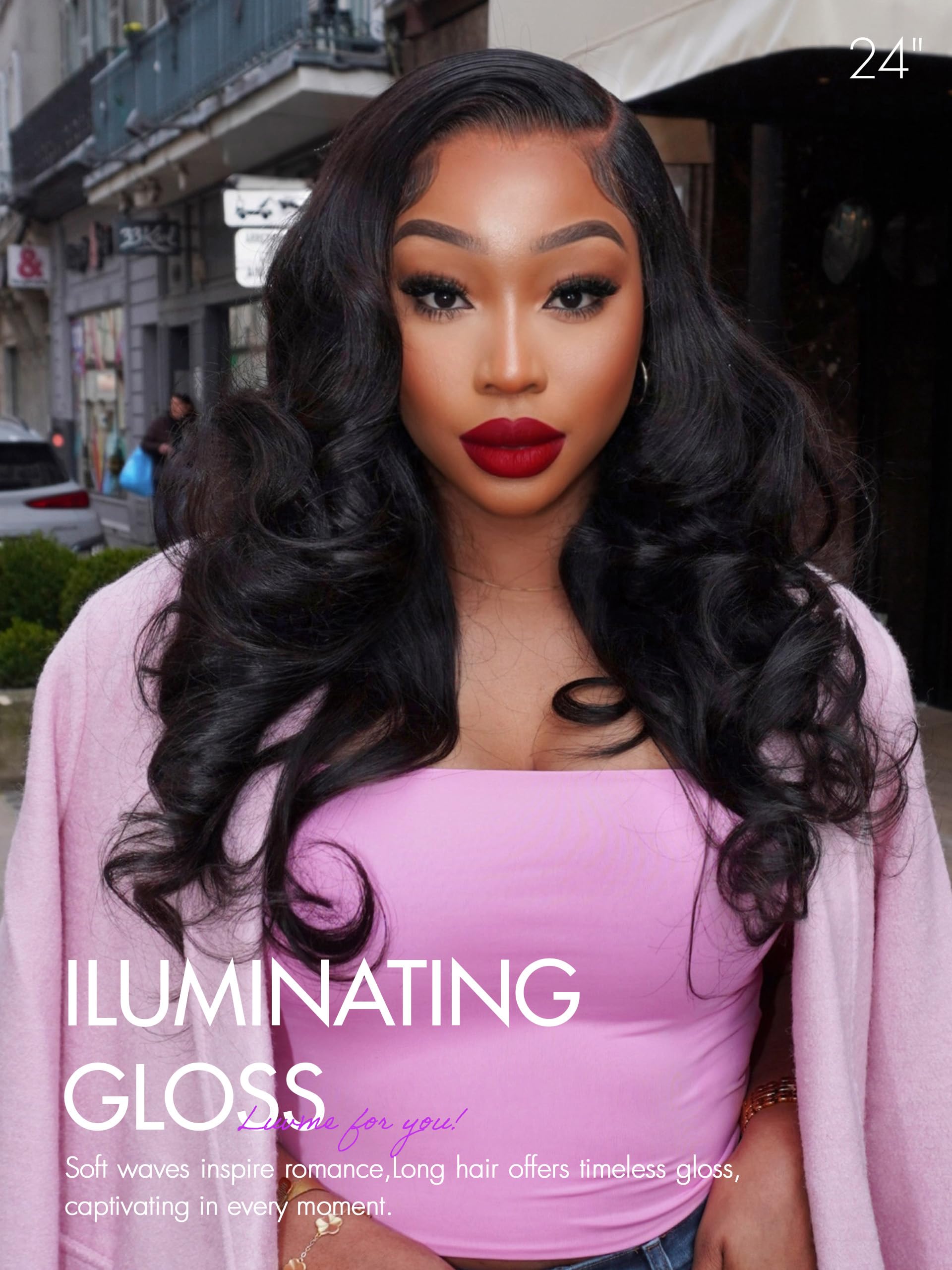 LUVME HAIR PreMax 13x4 Frontal Body Wave Lace Wig - 100% Human Hair Glueless Lace Front Wigs for Black Women | Natural Black Side Part | Perfect for Daily Wear, Special Occasions & Protective Styling