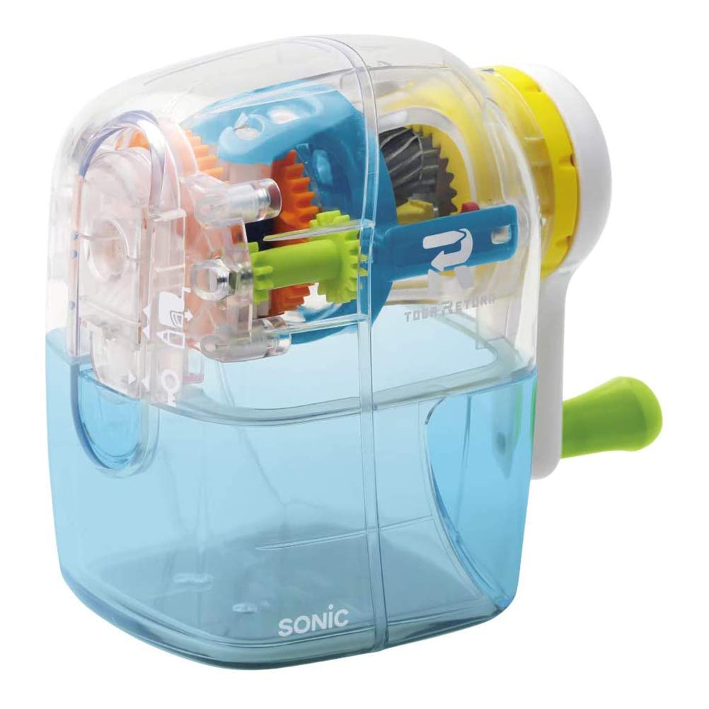 EK-4297-T Manual Pencil Sharpener with Togar-Return Mechanism - Clear Transparent Design for School, Office & Art Studio Use