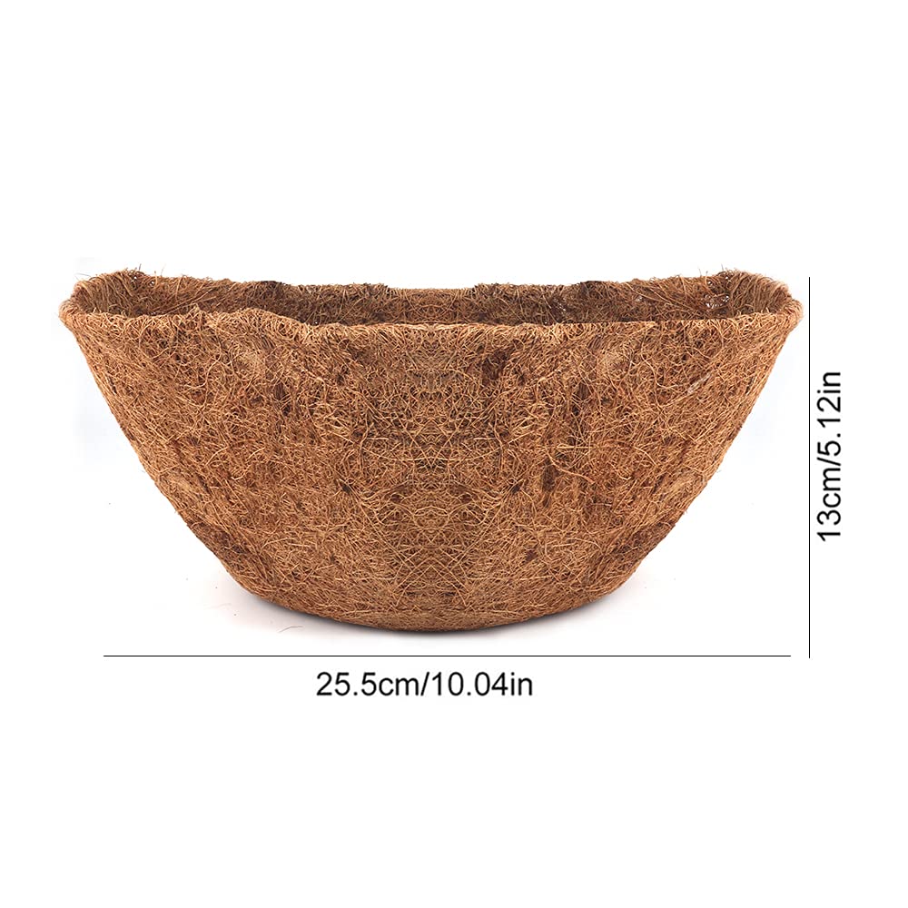 2pcs Thick Coco Coir Liners for Hanging Baskets - 10 Inch Semicircle Coconut Fiber Plant Basket Liners, Insulating Flower Pot Basket Coconut Mat for Indoor/Outdoor Garden Decoration | Perfect for Ferns, Orchids & Hanging Flower Arrangements