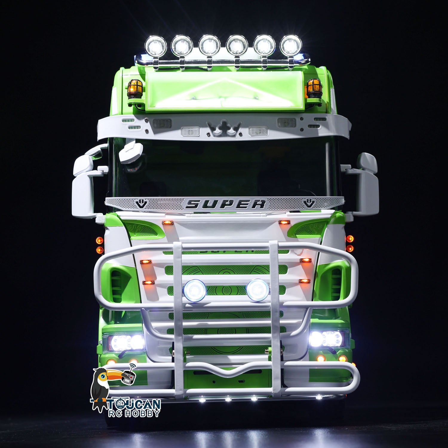 1/14 Scale 6x6 Metal Chassis RC Tractor Truck R620 RTR Model with Air Suspension, FlySky ST8 Radio System & 3-Speed Smoking Unit - Off-Road Adventure, Construction Site Simulation, RC Truck Racing