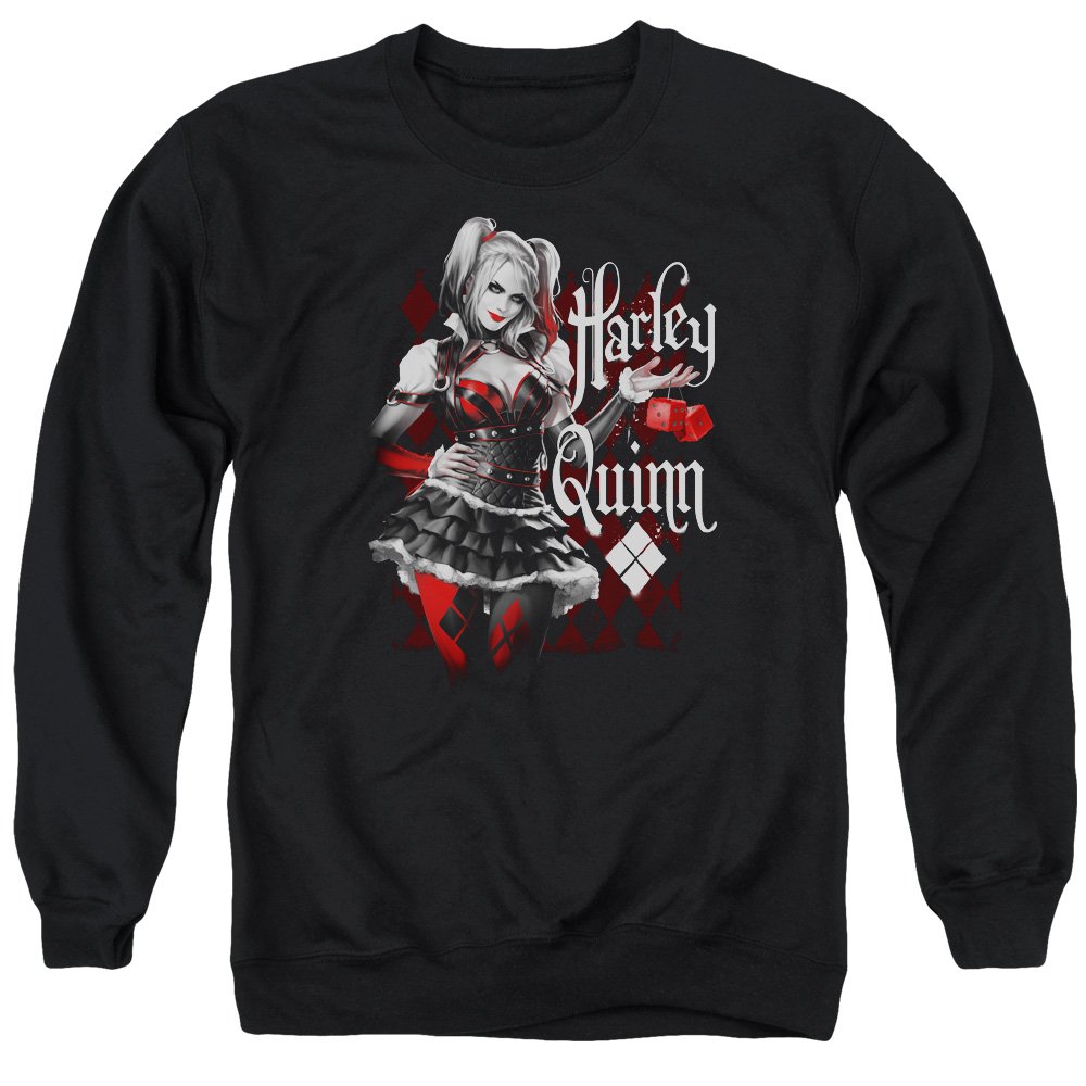Batman Arkham Knight Dice Graphic Unisex Crewneck Sweatshirt for Men & Women | Casual Gaming & Comic Fan Apparel