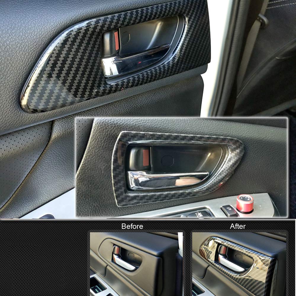 Subaru WRX/STi 2015-2021 Door Handle Covers - 4PCS ABS Plastic Carbon Fiber Trim for Driver & Passenger Side | Interior Car Accessories | Perfect for Protecting Handles & Enhancing Style