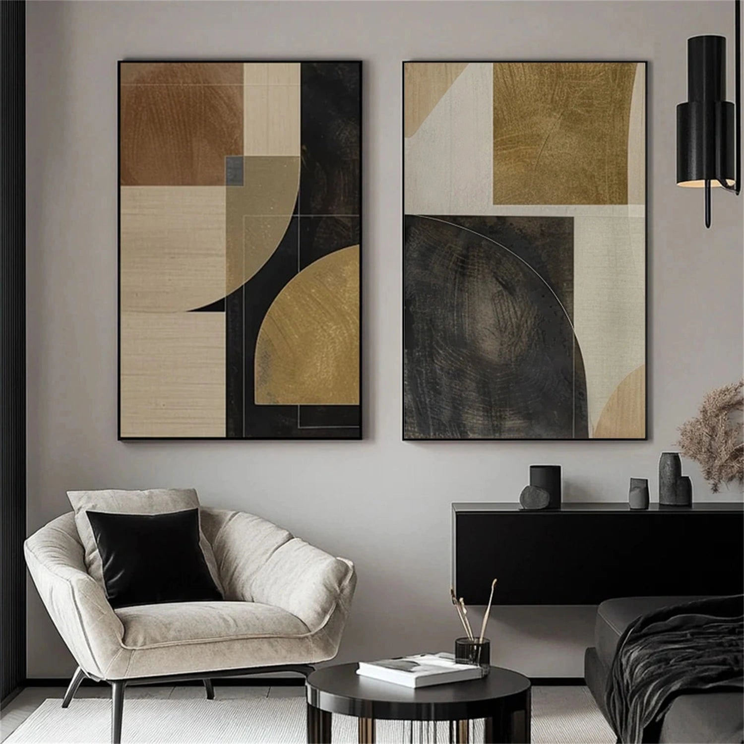 Abstract Painting Set of 2 - Modern Wall Art for Living Room & Bedroom Decor - #AB277 - Perfect for Home & Office Interior Design