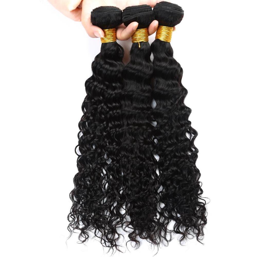 Premium Deep Curly Virgin Human Hair Bundle Deals with Closure - 100% Natural Black Hair Extensions for Stunning Curly Hairstyles | Perfect for Daily Wear, Parties & Special Occasions
