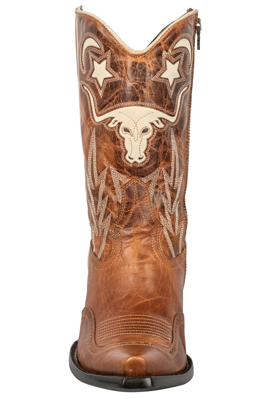Old Gringo Double D Longhorn Cowgirl Boots - Western Brown Leather Boots for Women | Perfect for Country Dancing, Rodeos & Western Fashion