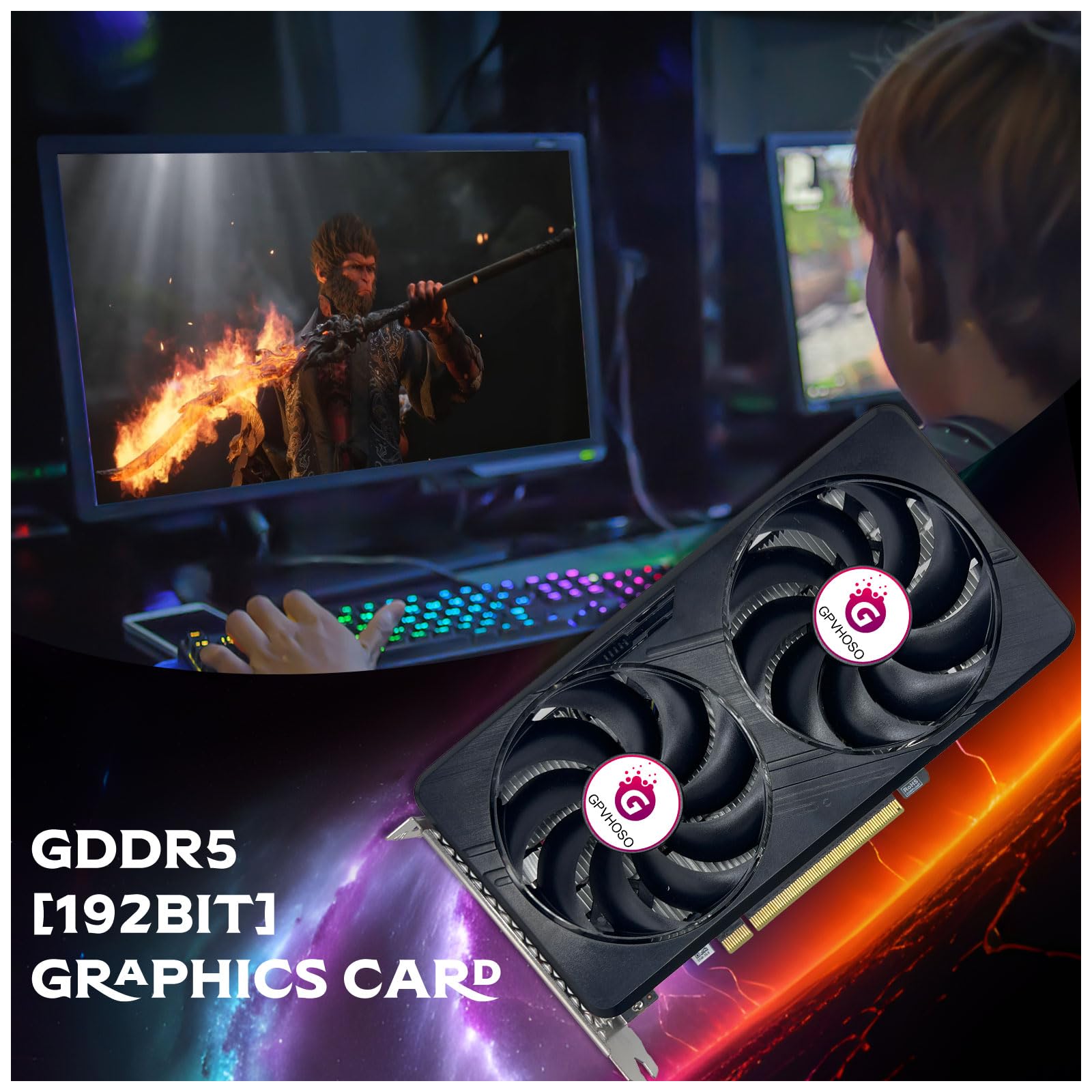 NVIDIA GTX 1060 6GB GDDR5 192-bit Gaming Graphics Card - 8K HDR VR Ready, DirectX 12 PCIe 3.0 x16, Dual Cooling Fans (HDMI + 2xDP) - Perfect for PC Gaming, Video Editing & Cryptocurrency Mining