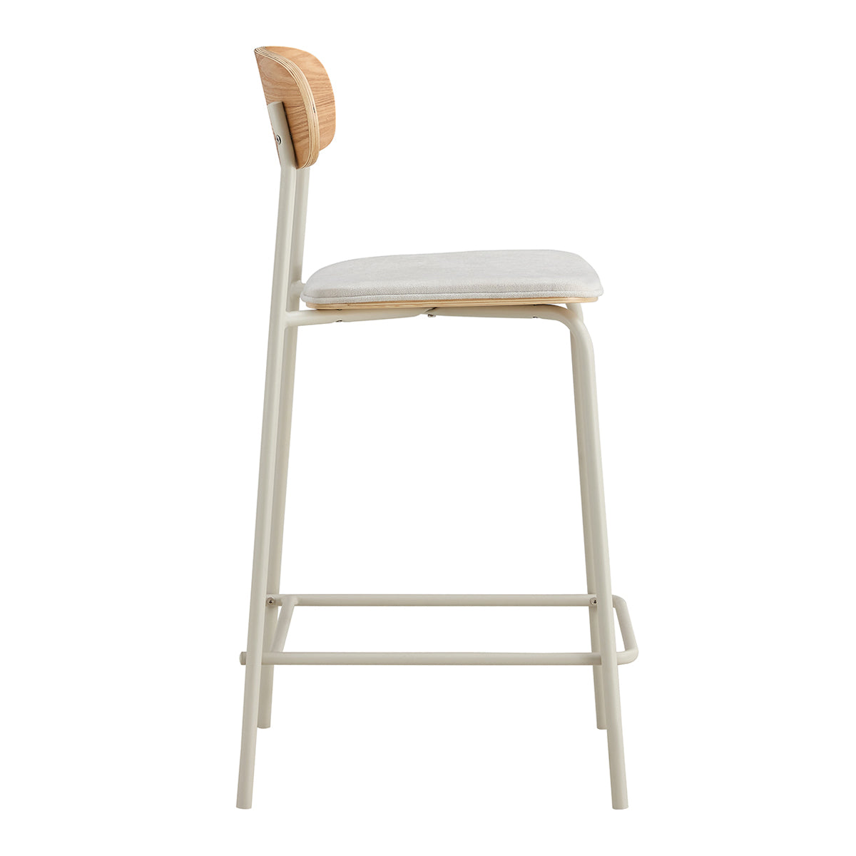 Modern Cove Fabric Bar Stools Set of 2 - Counter Height Kitchen Island Stools with Padded Seat & Metal Legs - Perfect for Breakfast Nook, Home Bar & Dining Room Decor