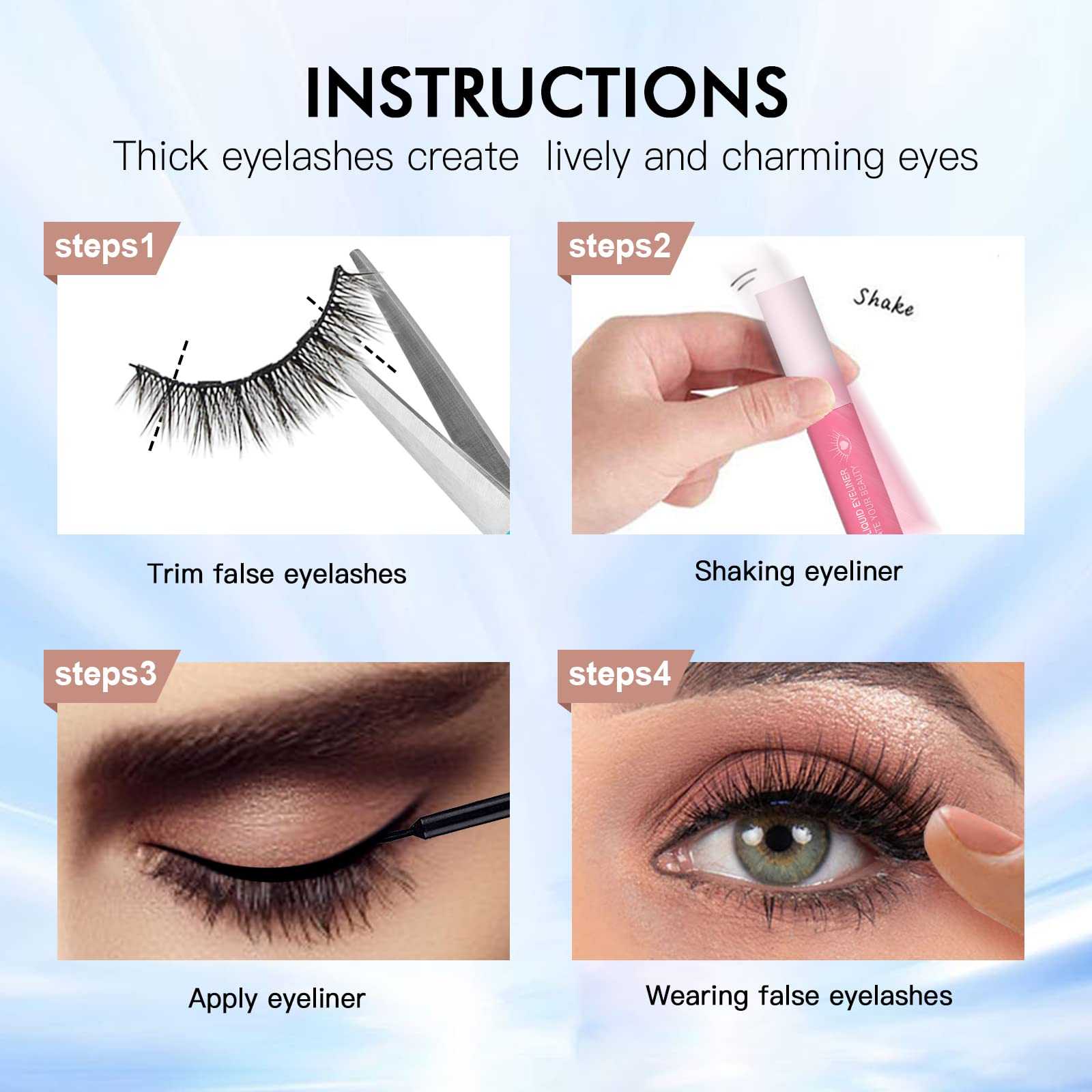 Waterproof 3D Magnetic Eyelashes with Eyeliner Kit - Natural Looking False Lashes for Dramatic Volume - Perfect for Weddings, Parties & Special Occasions