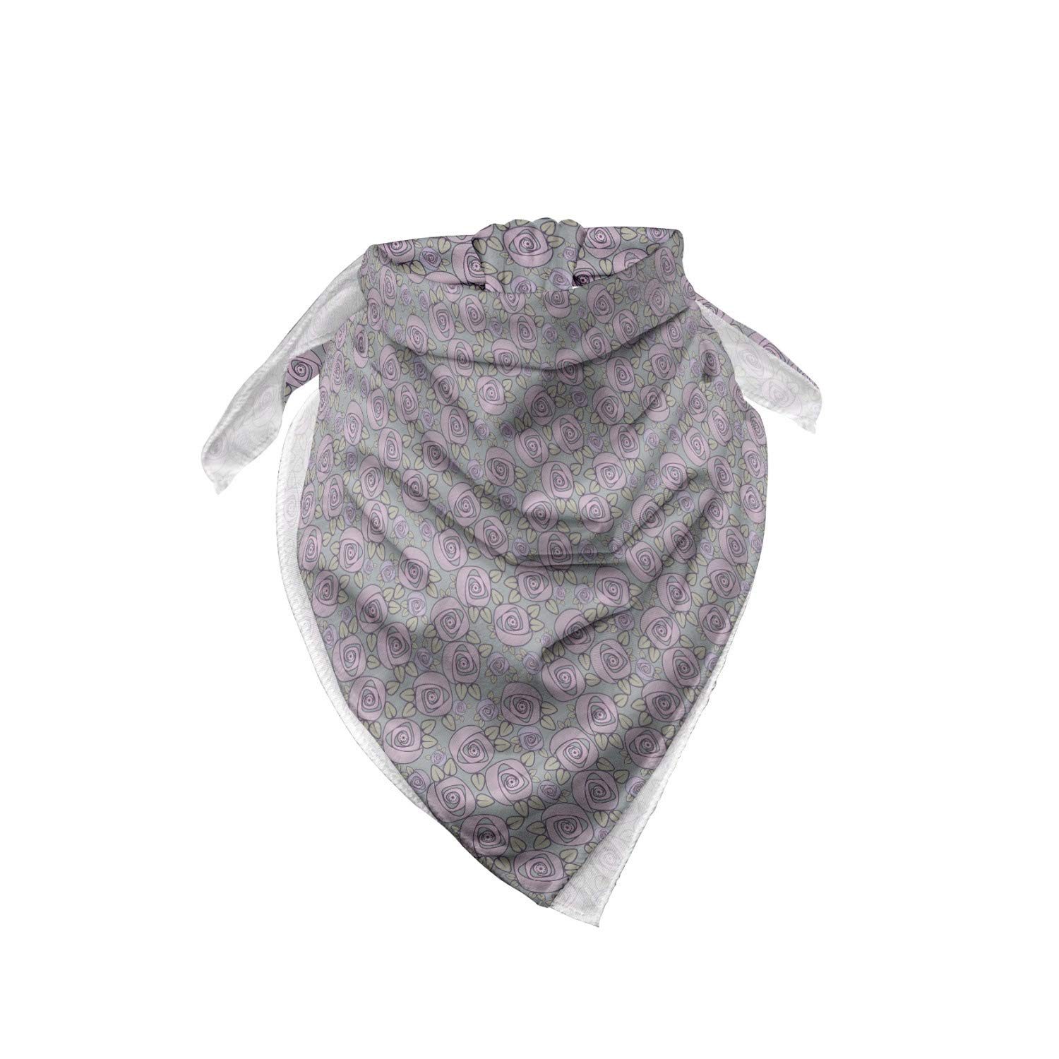 Ambesonne Rose Bandana - Romantic Spiraling Silhouettes Unisex Head Scarf & Neck Tie for Women & Men - Perfect for Outdoor Activities, Music Festivals & Fashion Accessories