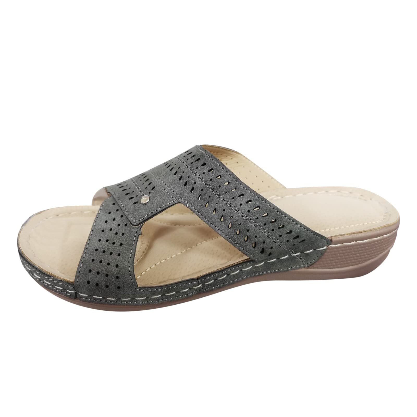 Women's Fashion Platform Sandals - Casual & Dressy Summer Beach Flip Flops with Studded Strappy Design | Perfect for Vacation, Poolside, and Outdoor Activities