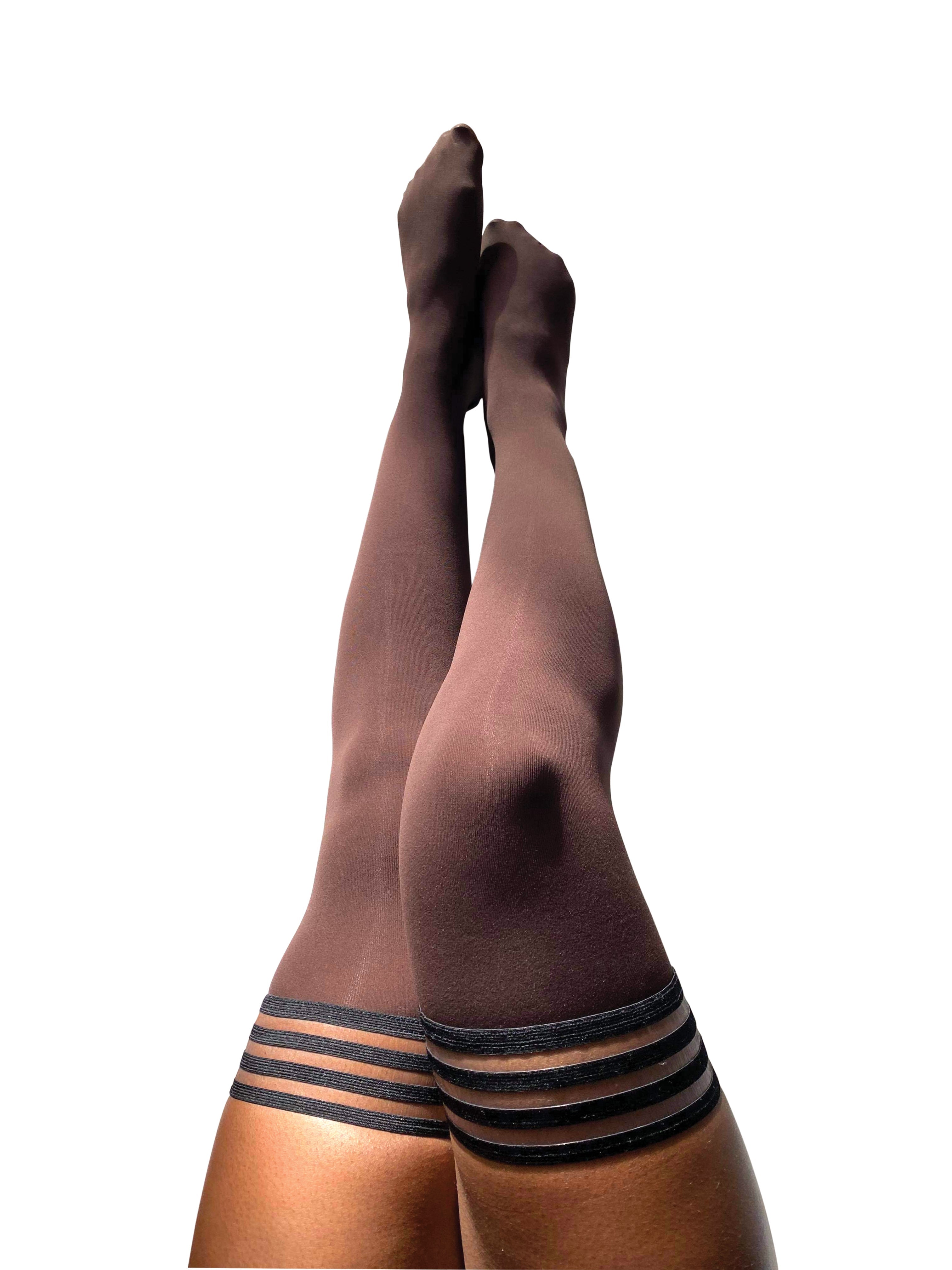 Chocolate Opaque Thigh High Socks for Women - Petite to Plus Size Fall Fashion, Perfect for Autumn Outfits & Cold Weather Layering