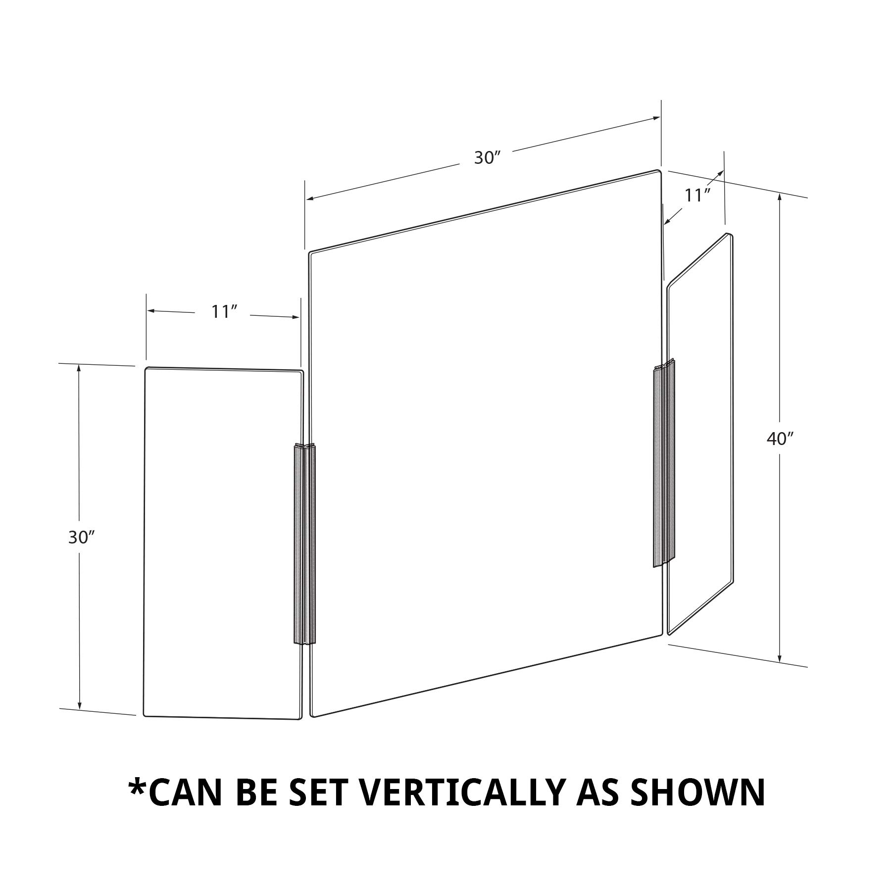 Azar Displays Tri-Fold Plexiglass Sneeze Guard - 62