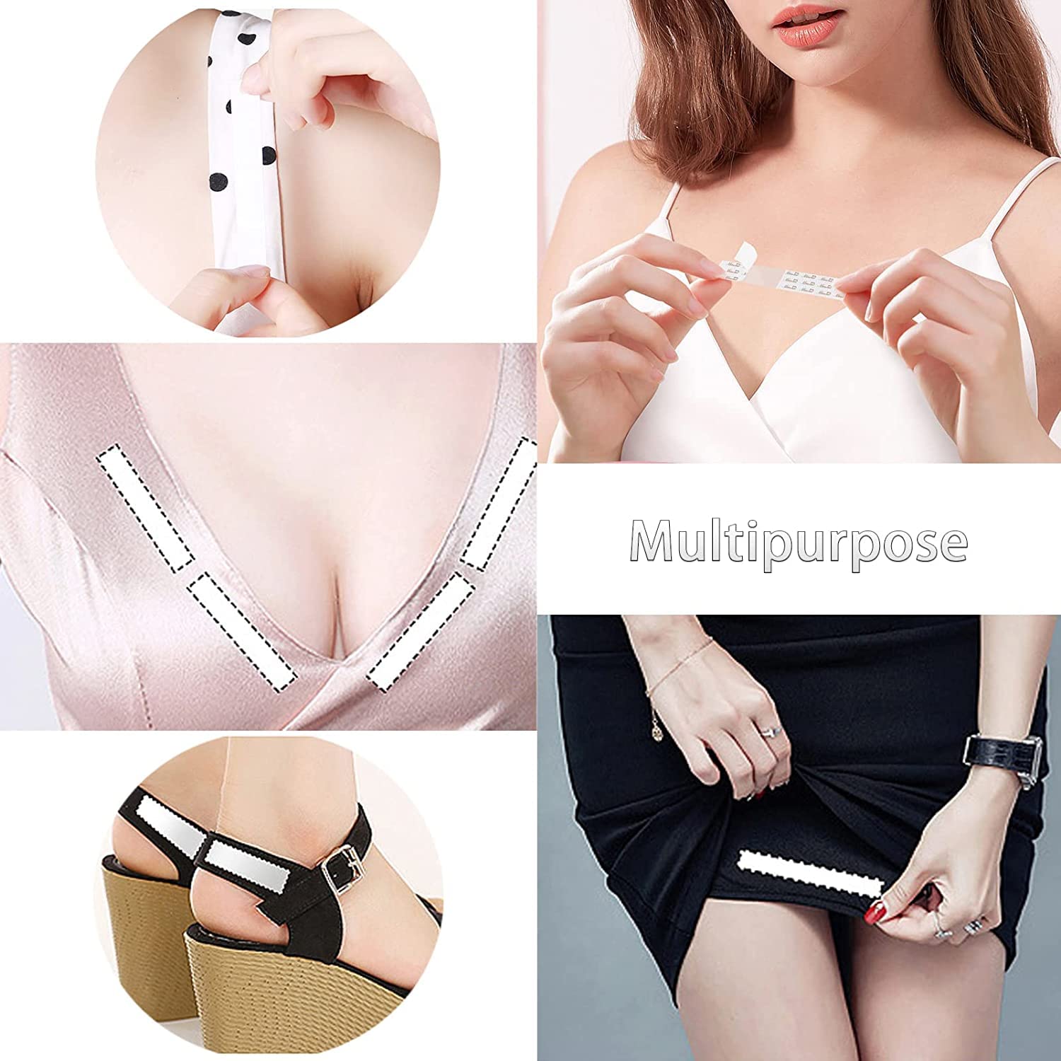 Women's Clear Double-Sided Fashion Tape for Clothes & Skin - 36 Invisible Body Adhesive Strips | Fabric & Skin Friendly Strong Hold for Dresses, Tops, Strapless Outfits | All-Day Wear for Weddings, Parties & Formal Events