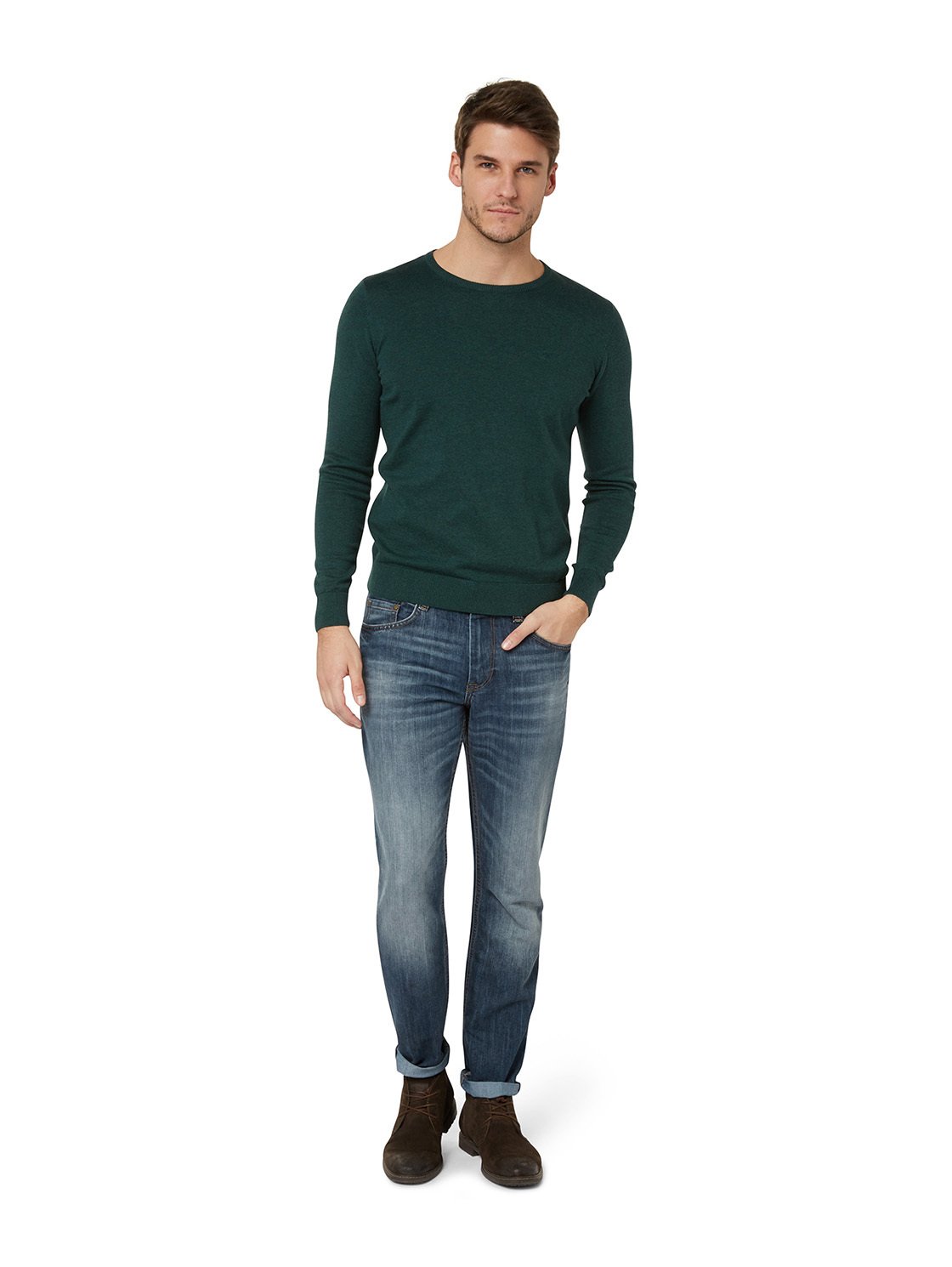 Men's Straight Fit Blue Jeans - Mid Stone Wash Denim for Casual Wear & Everyday Style | Comfortable Denim Pants for Work, Weekend & Outdoor Activities