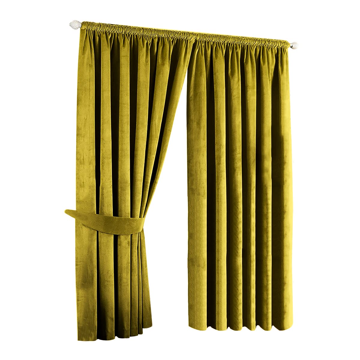 Imperial Pencil Pleat Curtains 90x72 Inches - Sage Green Blackout Window Drapes for Living Room & Bedroom - Thermal Insulated Room Darkening Curtain Panels