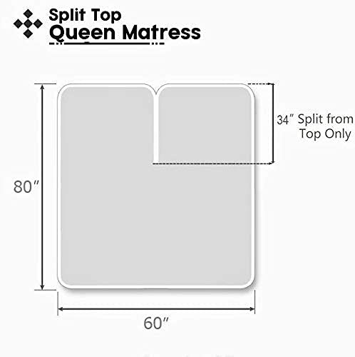 Premium 100% Cotton Split-Top Queen Size Sheet Set - 300 Thread Count Sateen Weave, Sky Blue, 21
