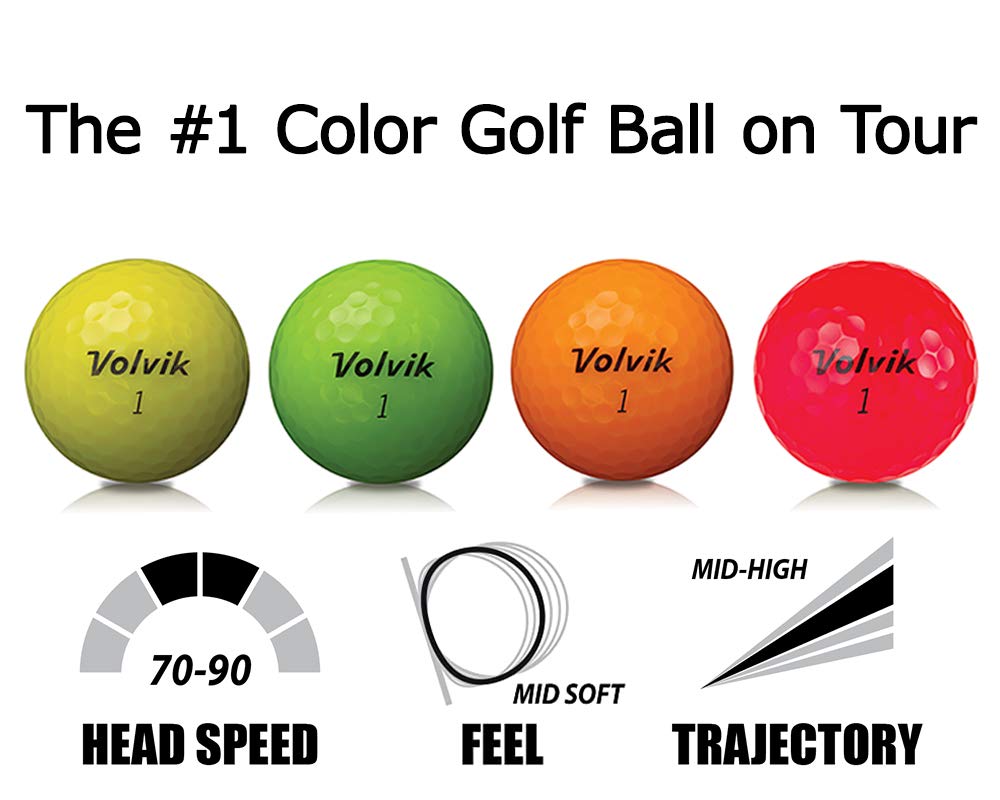 Volvik Crystal 3-Piece Premium Color Golf Balls Gift Set - High Visibility Golf Balls for Men & Women - Perfect for Tournaments, Driving Range Practice & Gifts for Golf Lovers