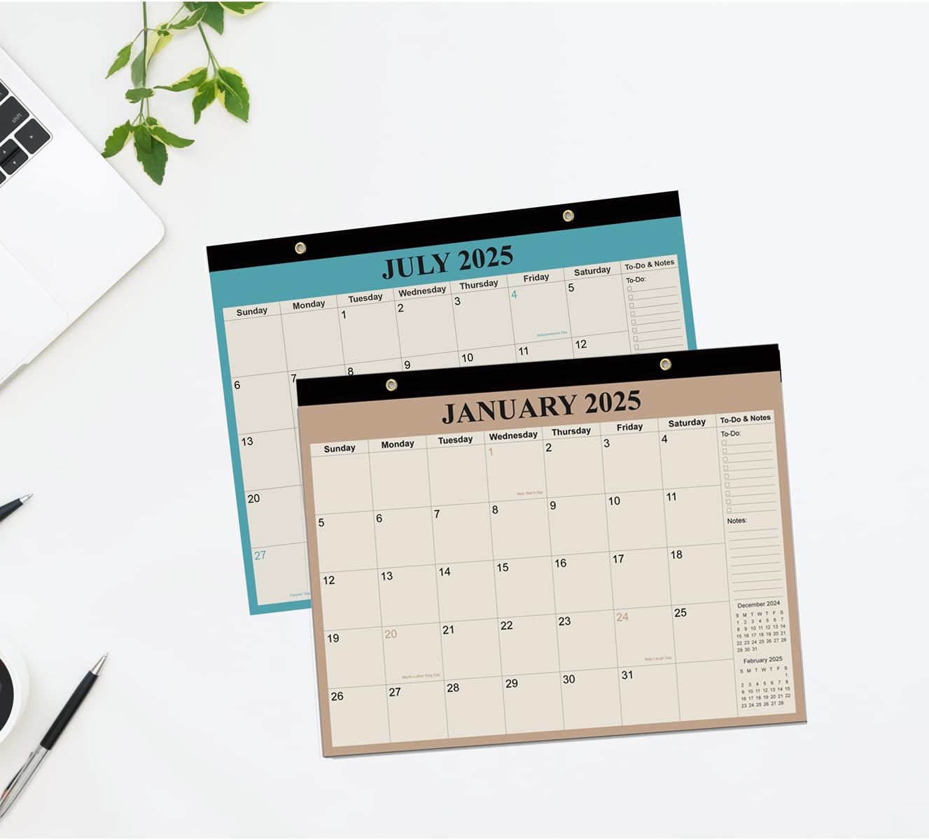 2025-2026 Desk Calendar - 15 Month Planner from April 2025 to June 2026 | Thick Paper Office & Home Organizer | 14
