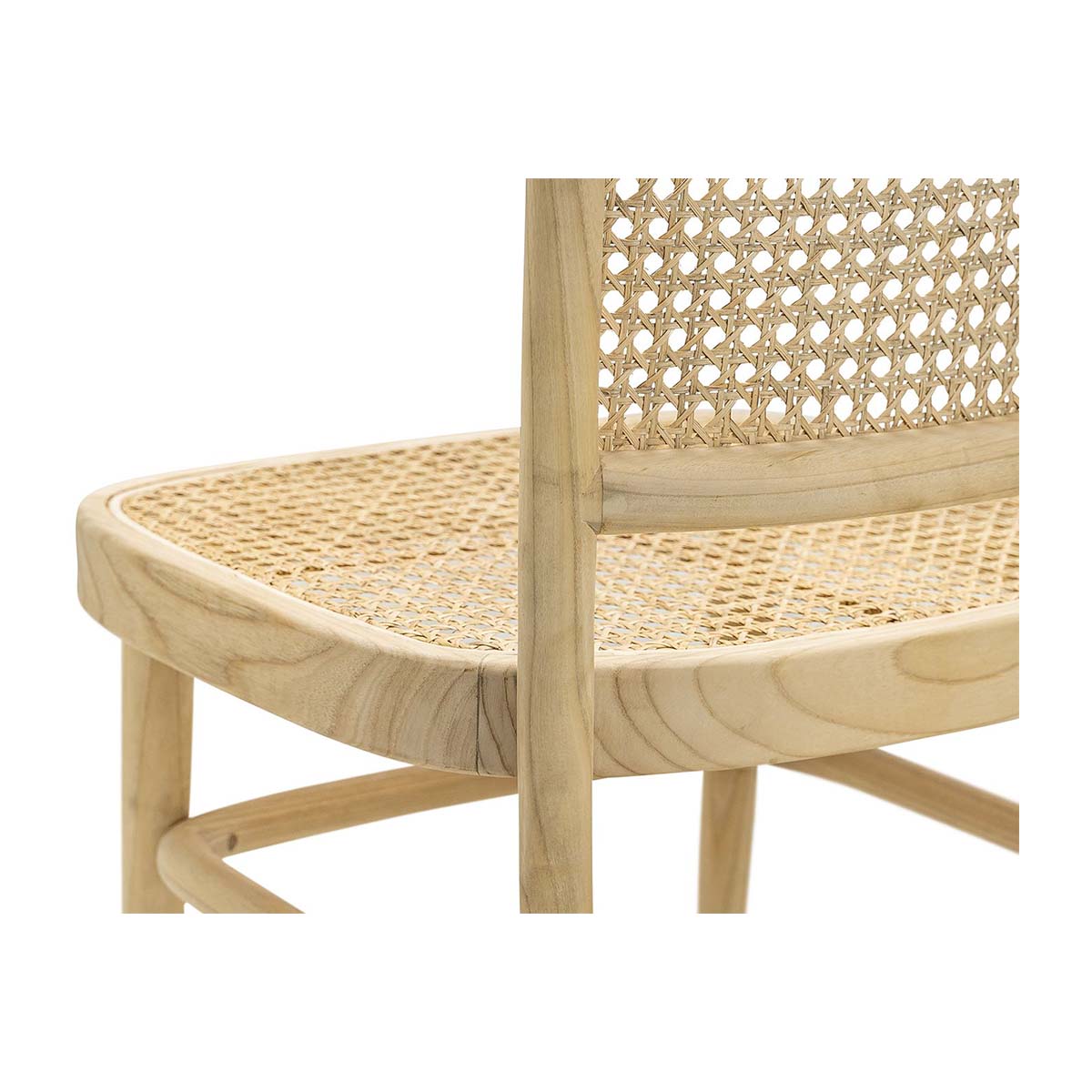 Modern Bentwood Rattan Dining Chairs Set of 2 - Natural Woven Seat & Sturdy Wooden Frame - Perfect for Kitchen, Dining Room, or Breakfast Nook